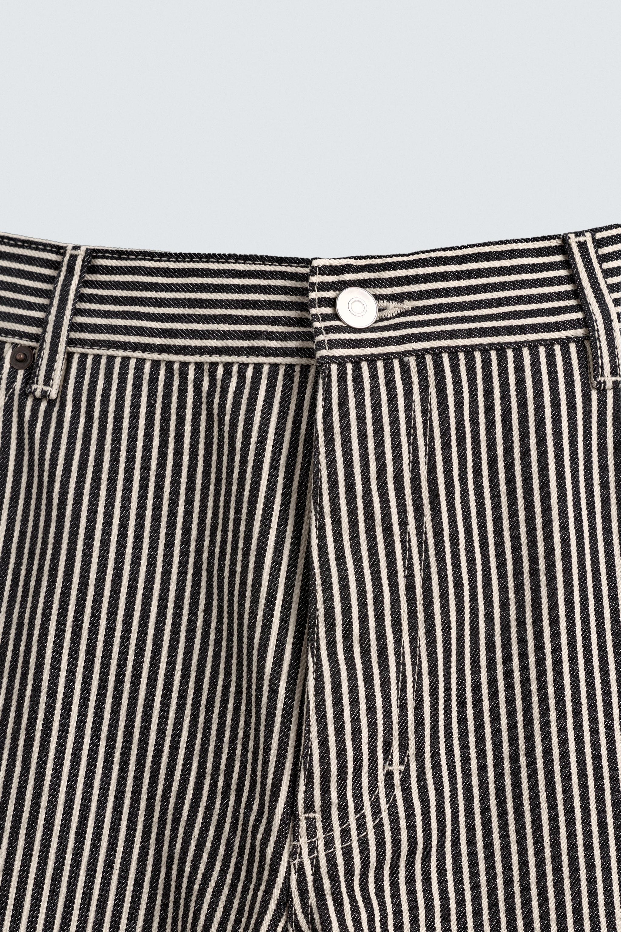 STRIPED BAGGY FIT CARPENTER PANTS