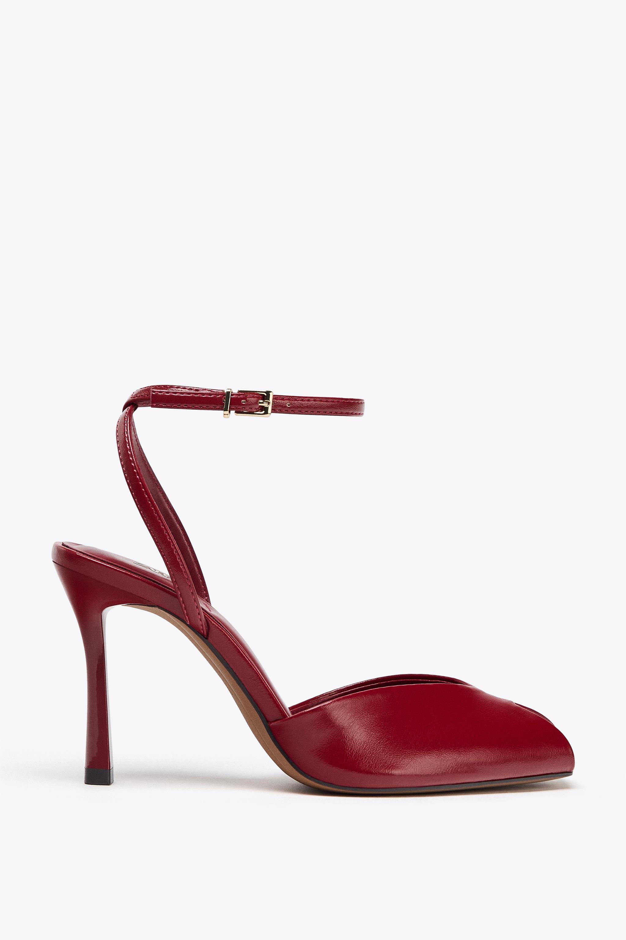 STILETO HEELED ANKLE STRAP SANDALS