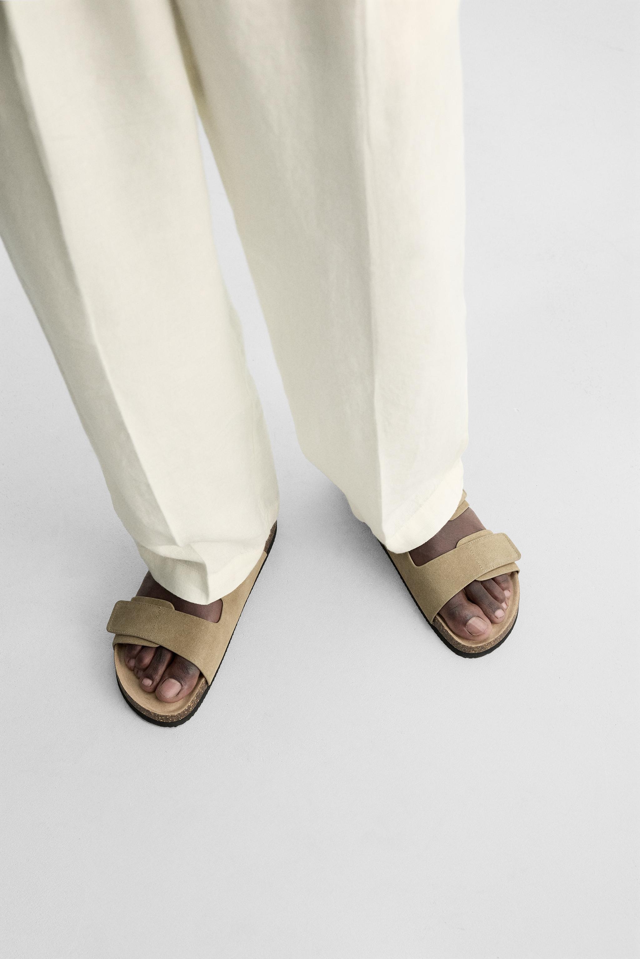 DOUBLE STRAP LEATHER SANDALS