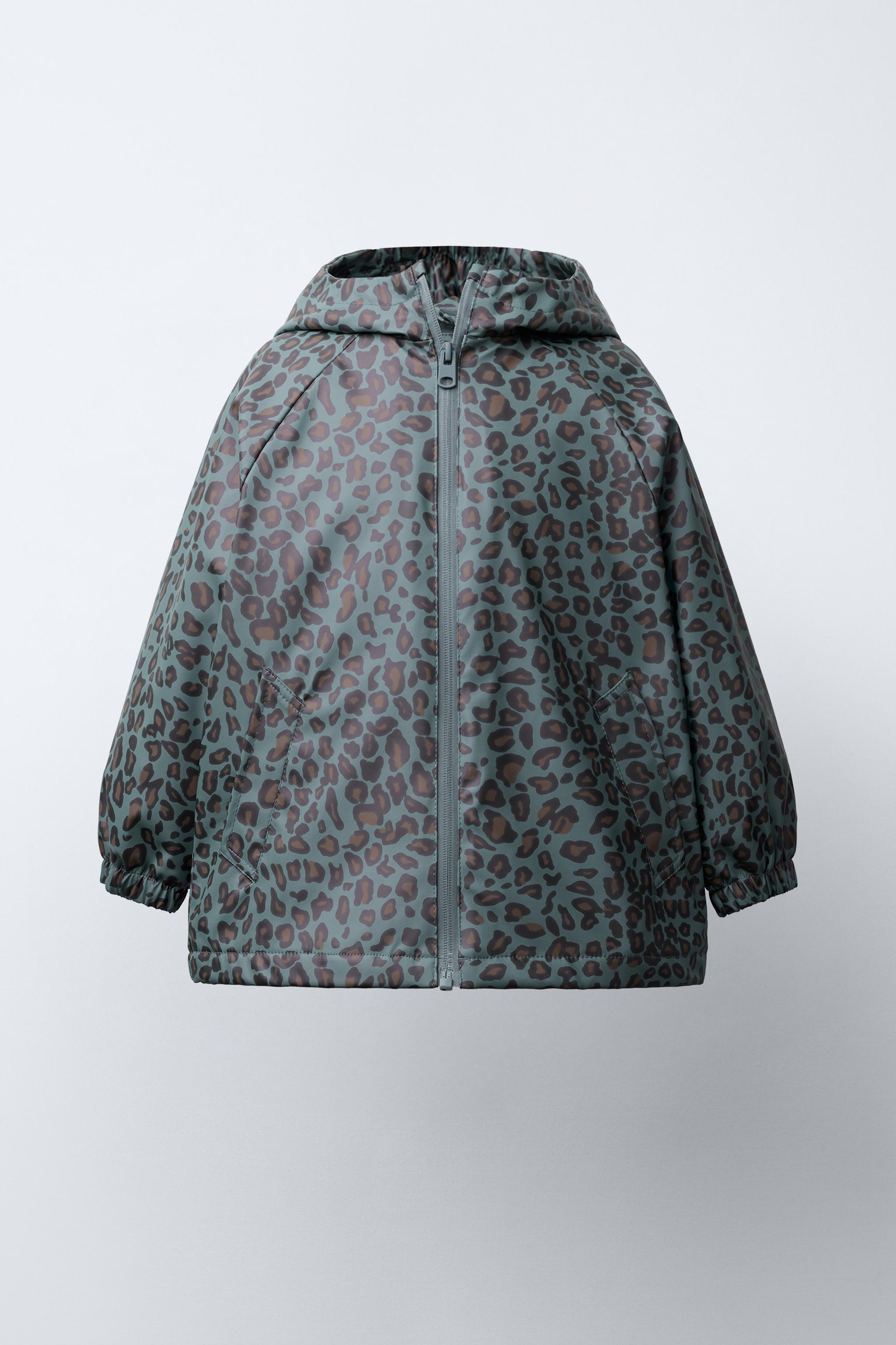ANIMAL PRINT RUBBERIZED WATER-RESISTANT RAINCOAT