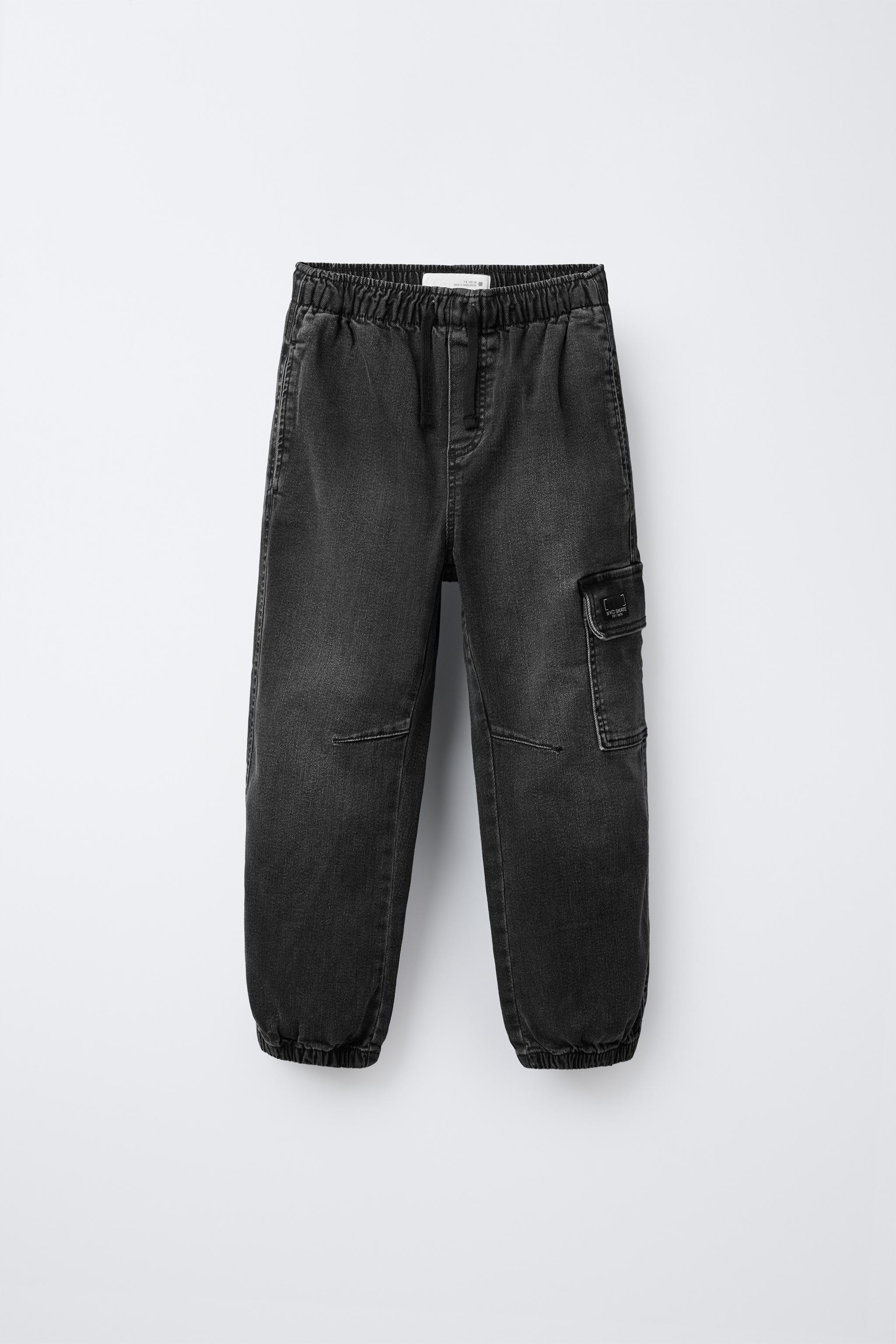 DENIM CARGO JOGGER PANTS