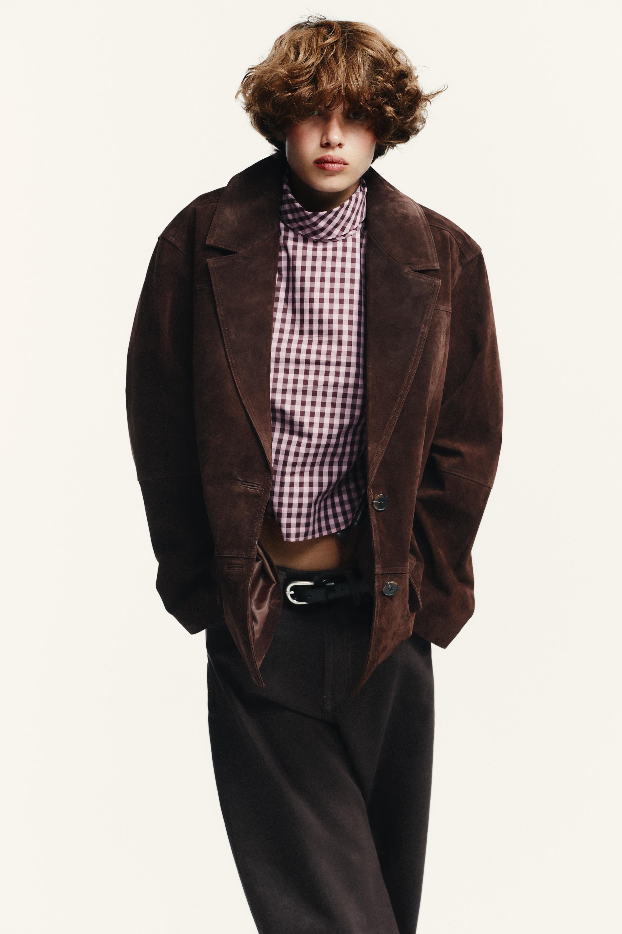 OVERSIZED SUEDE LEATHER BLAZER