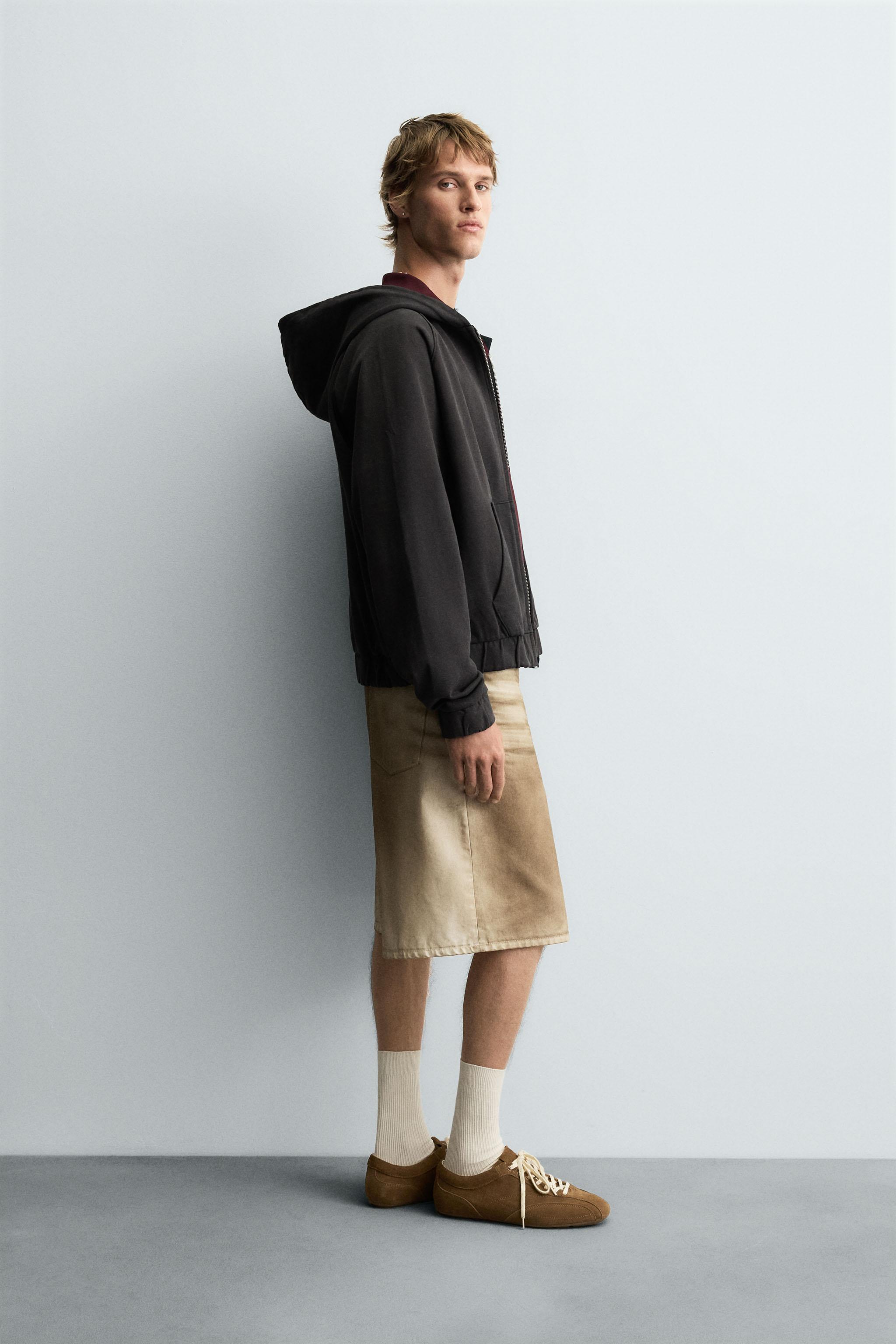 WASHED PRINT BAGGY FIT BERMUDA SHORTS