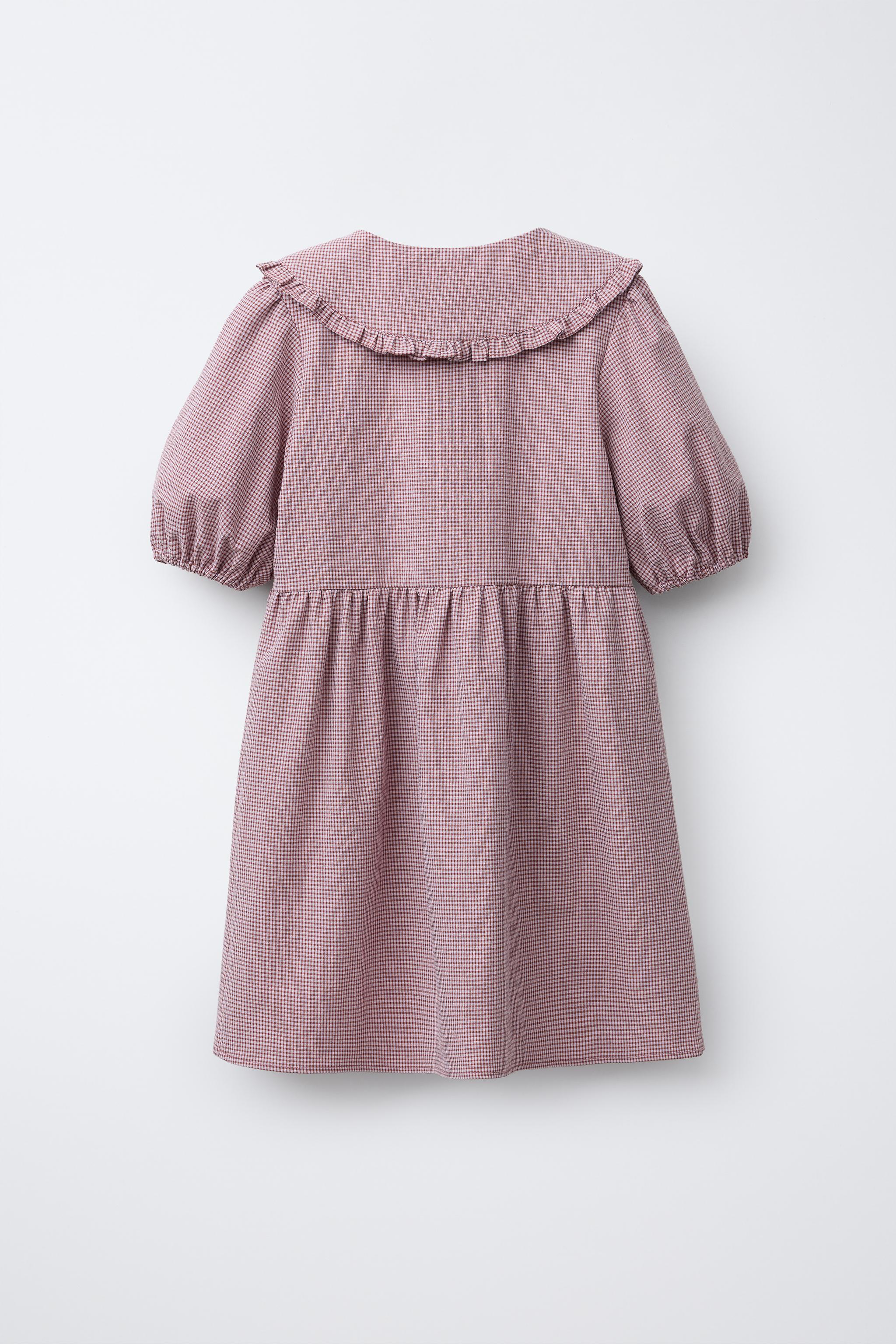 GINGHAM CHECK COLLAR DRESS