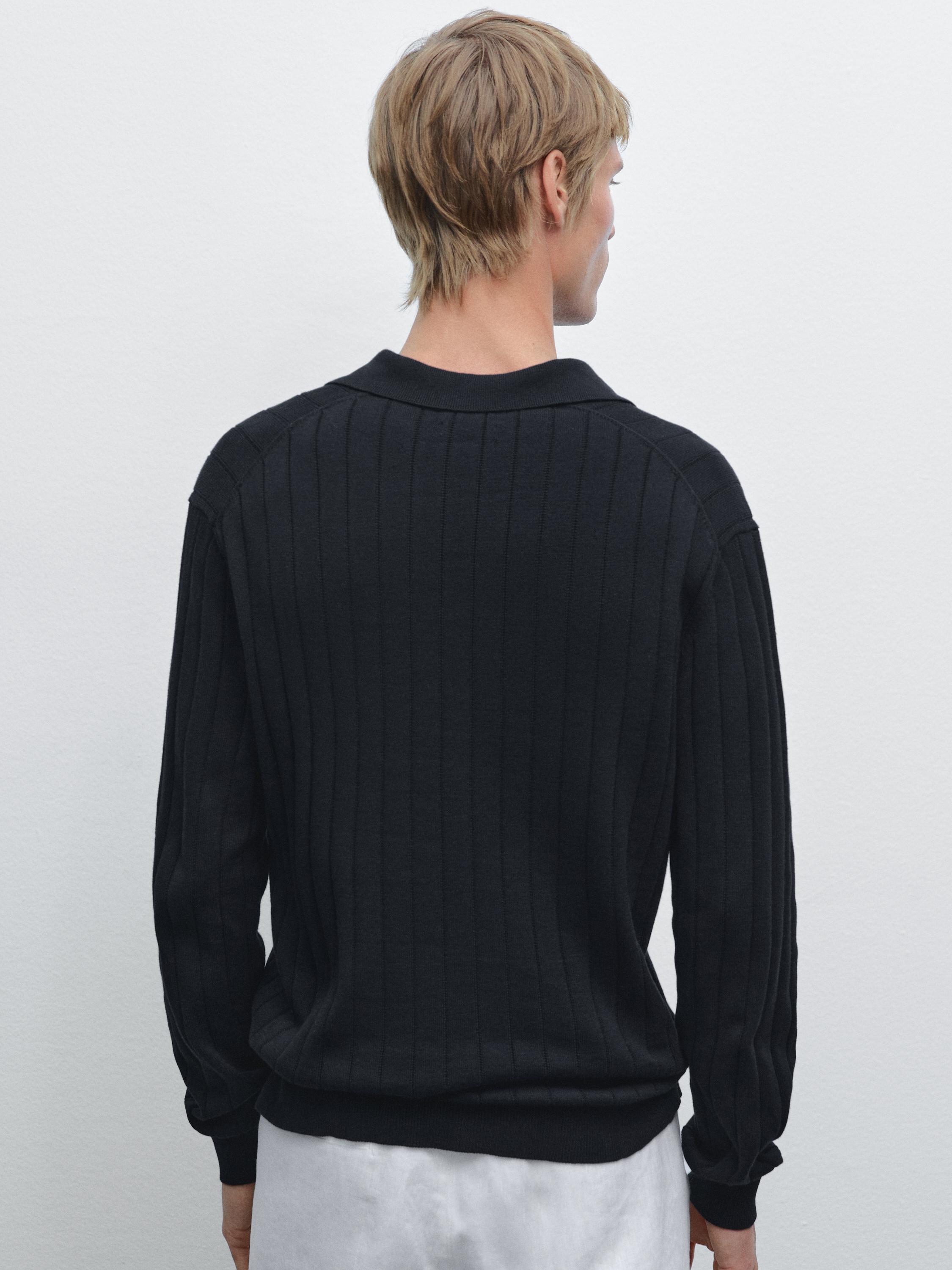 Long sleeve polo sweater