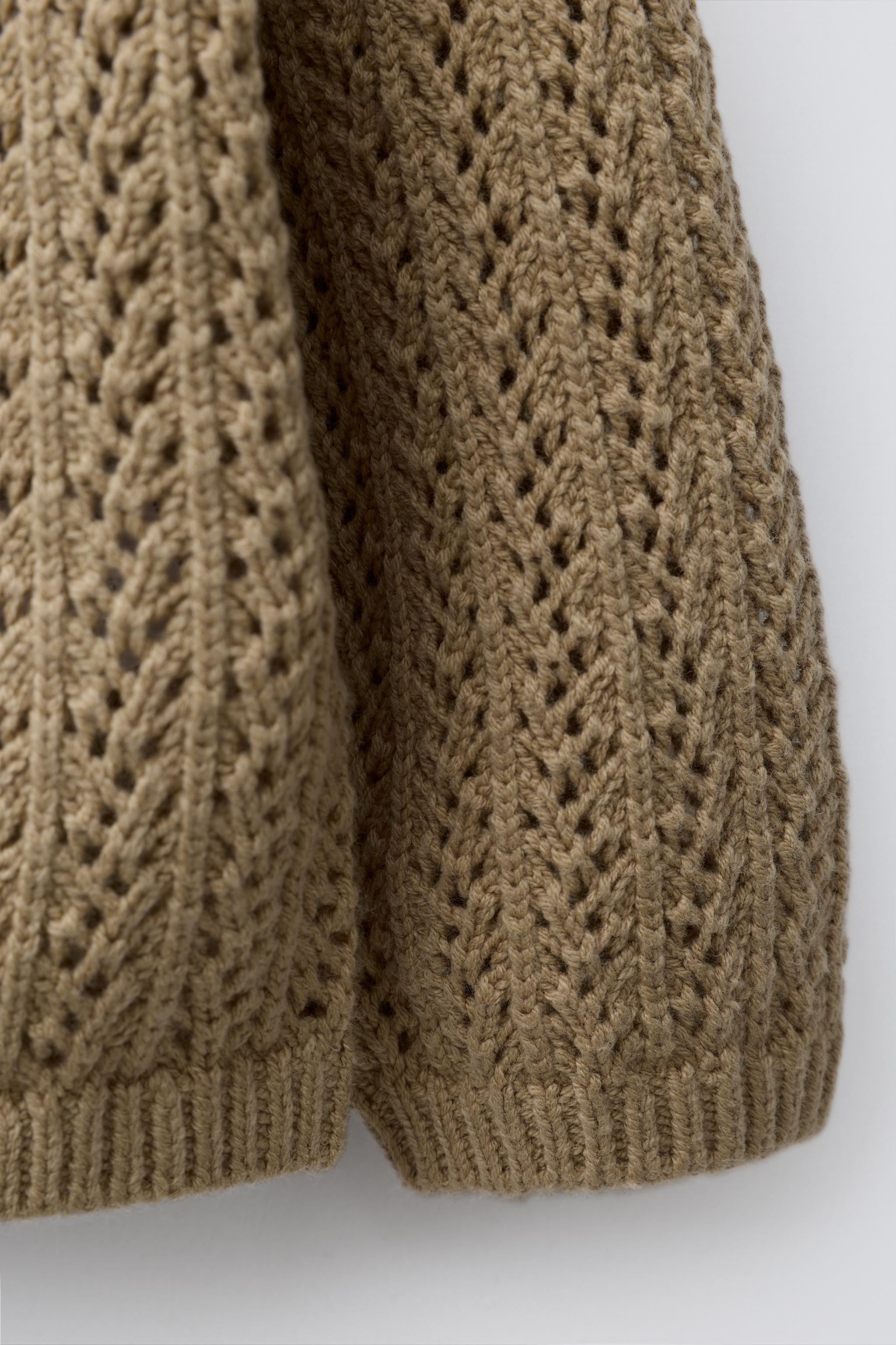 CROCHET COLLAR KNIT CARDIGAN