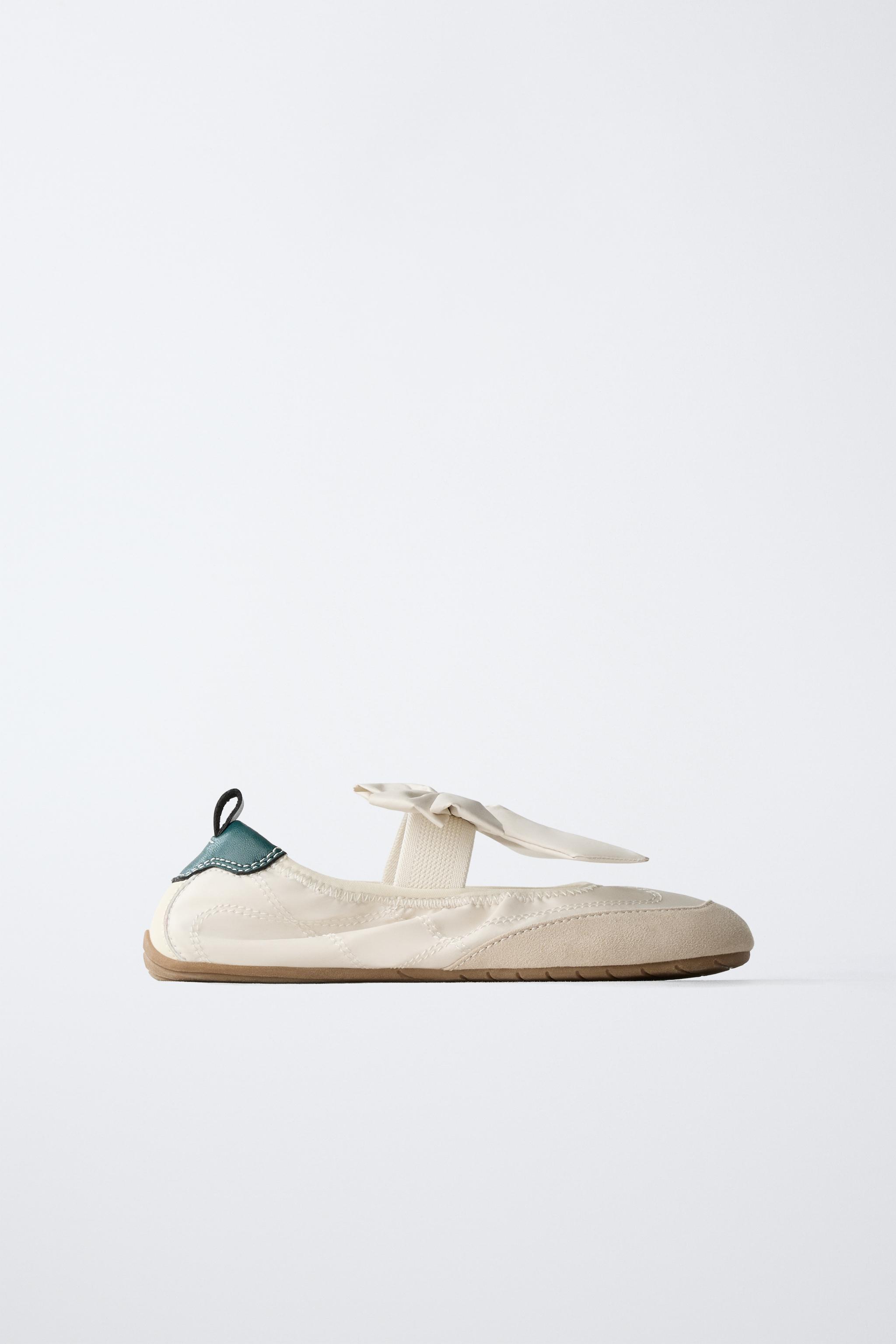 SPORTY BALLET FLATS WITH BOW