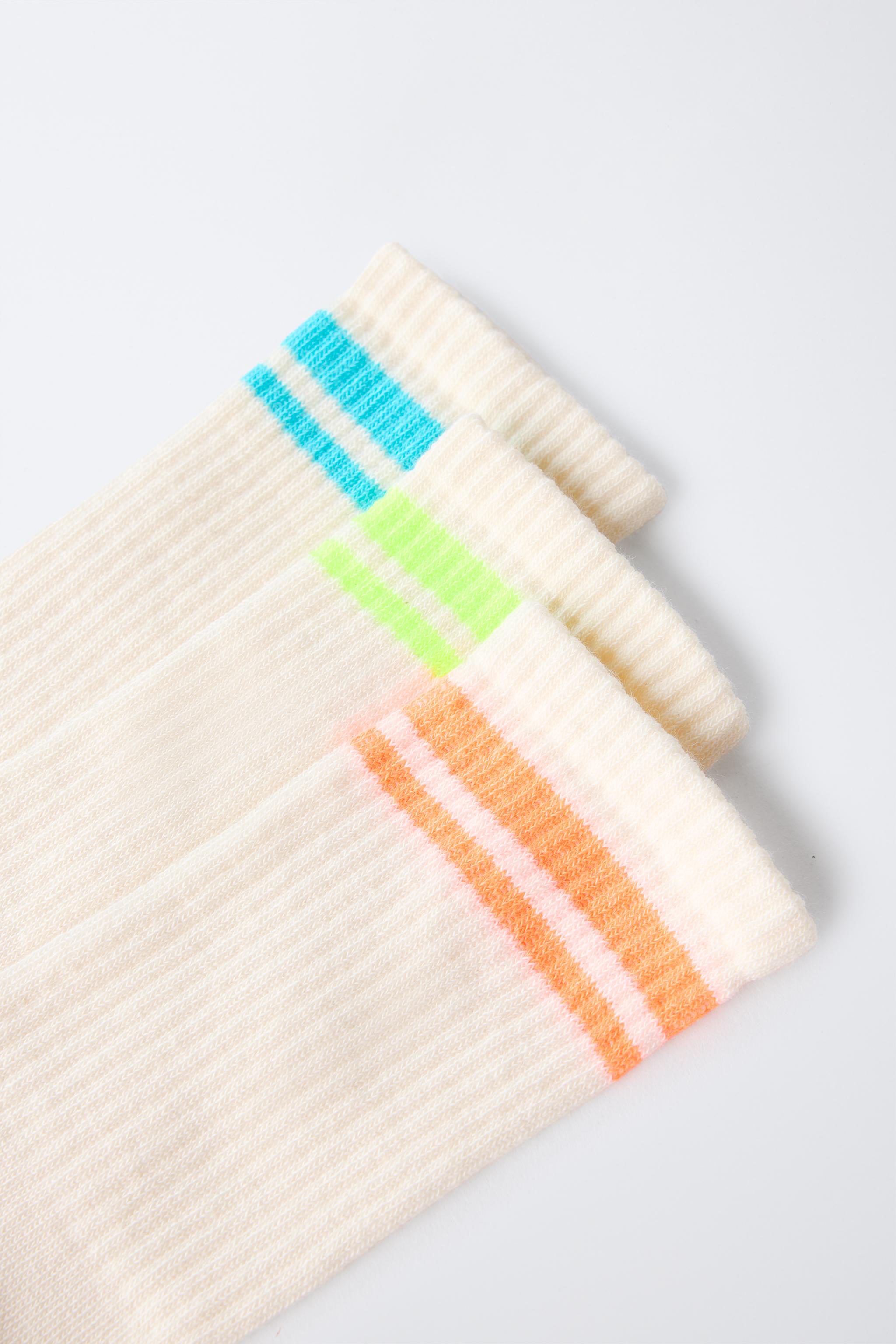 THREE-PACK OF STRIPED LONG SOCKS