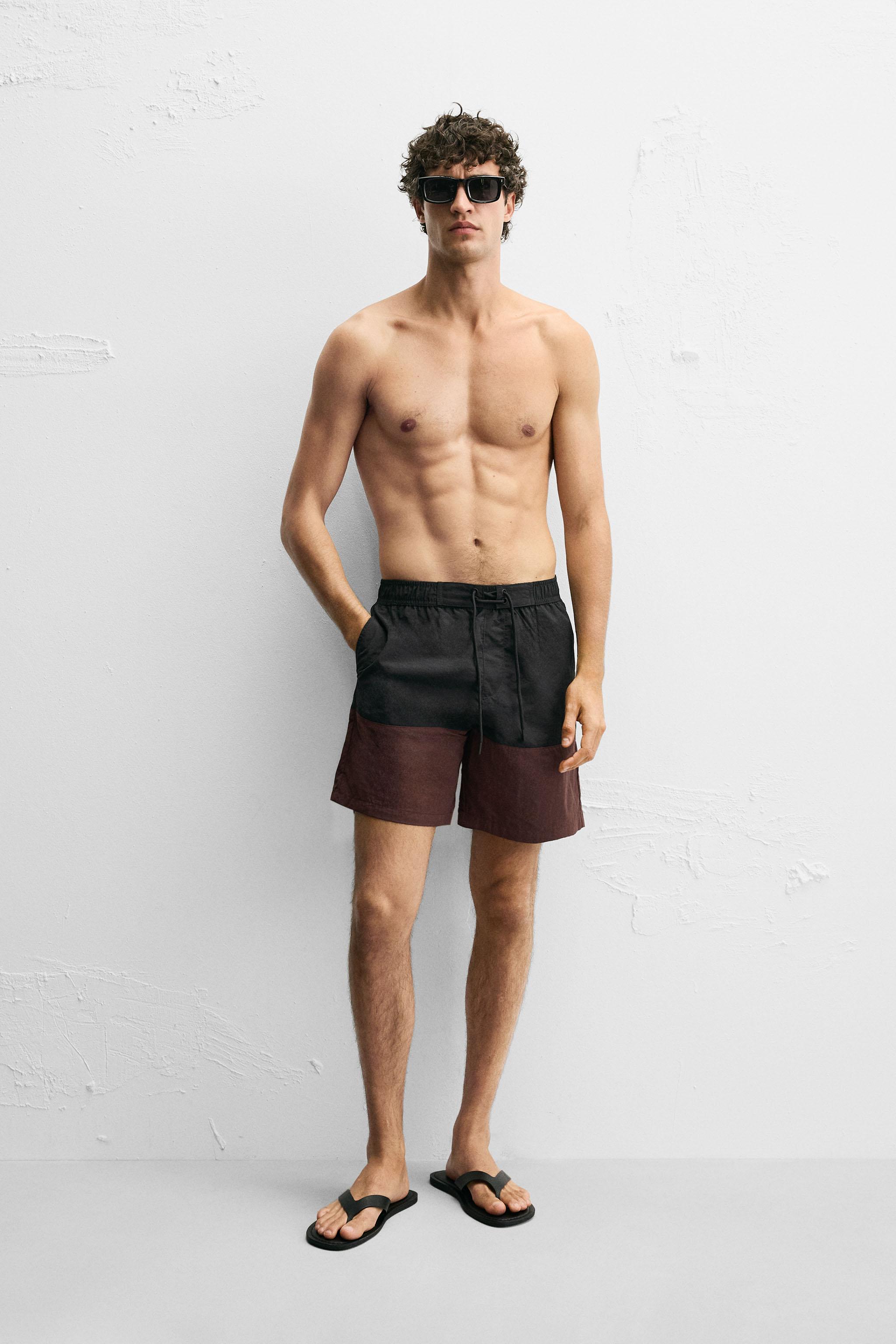 COLOR BLOCK LONG SWIMSUIT