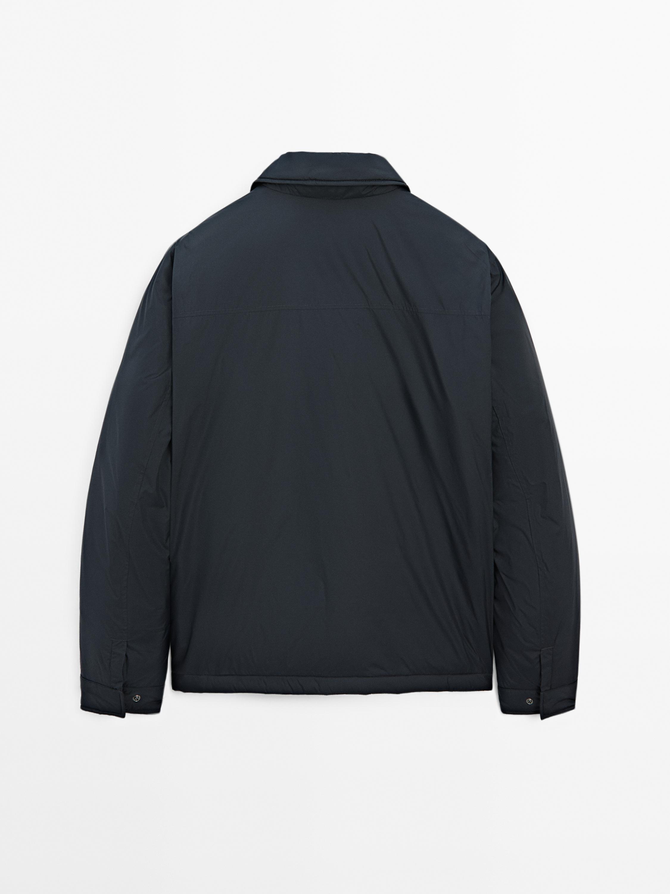 Water-repellent ultra lightweight down blend jacket