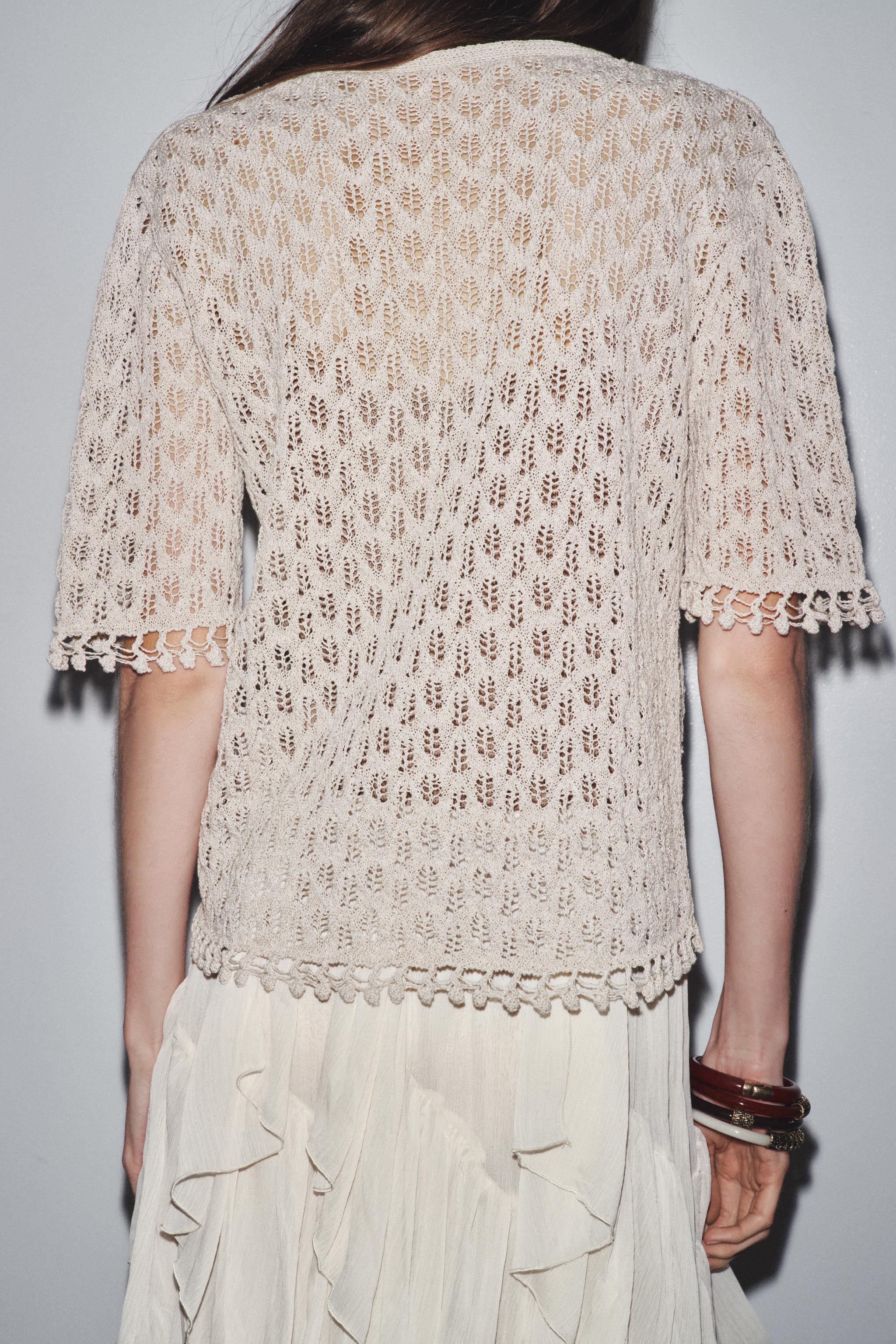 POINTELLE KNIT CARDIGAN