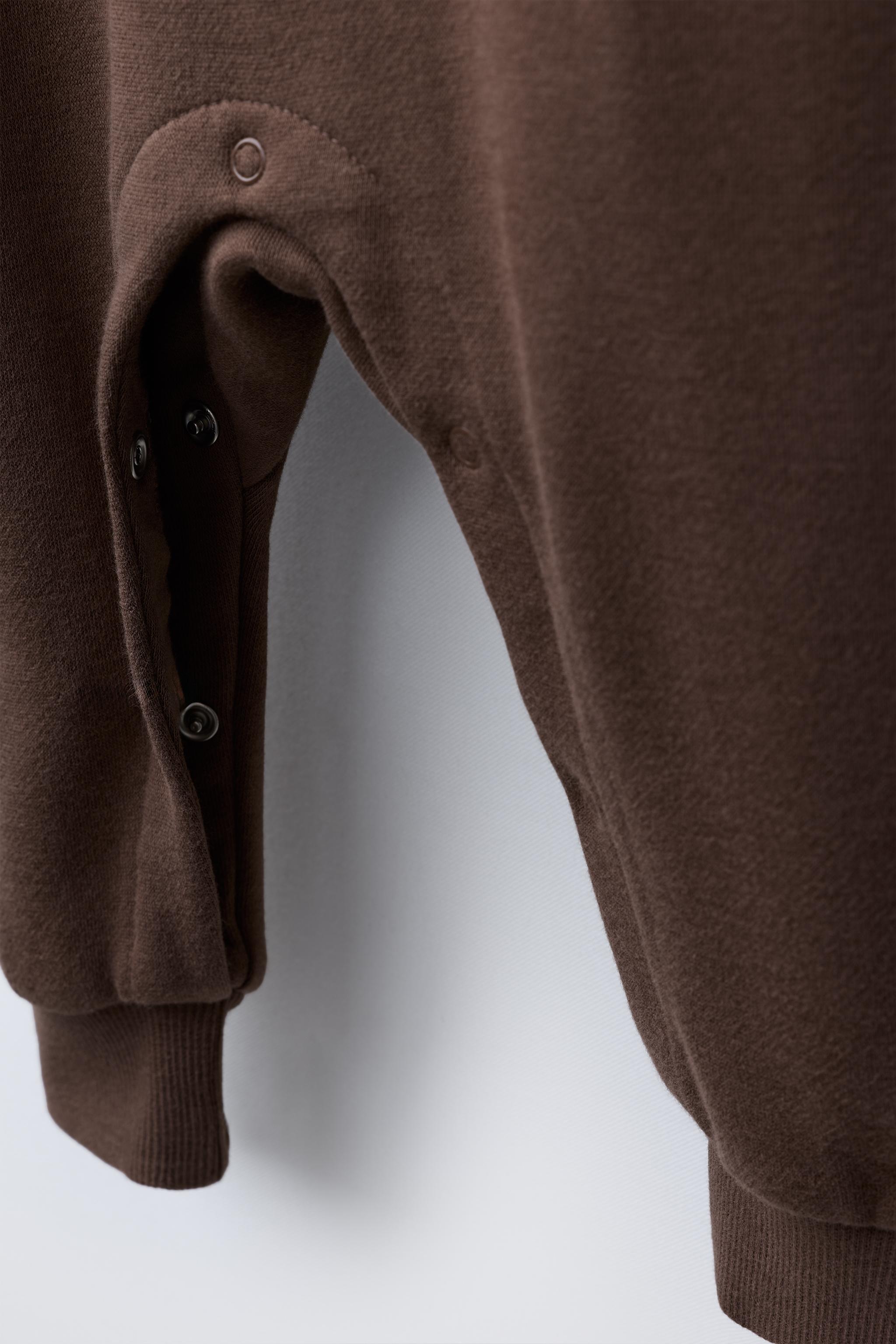 EMBROIDERED BEAR PLUSH JUMPSUIT