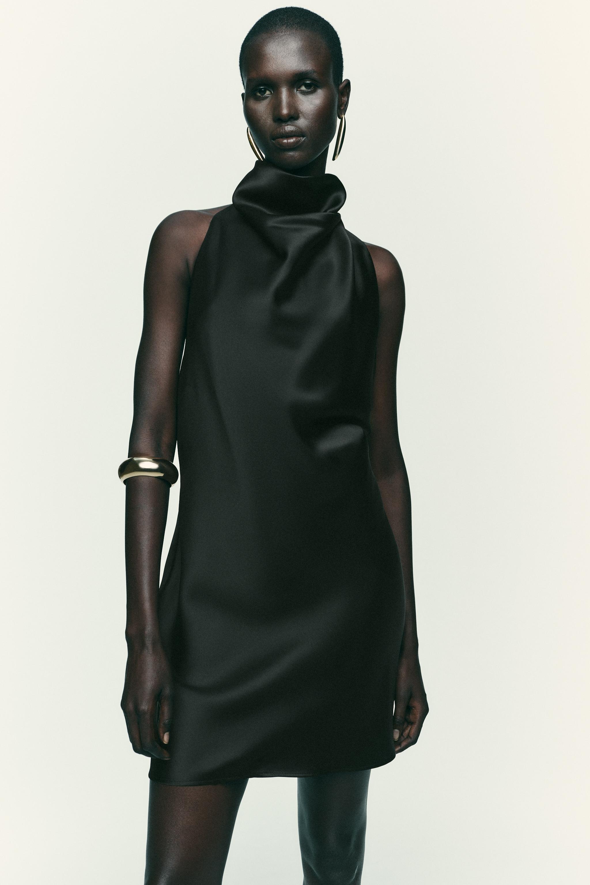 SATIN EFFECT MINI DRESS