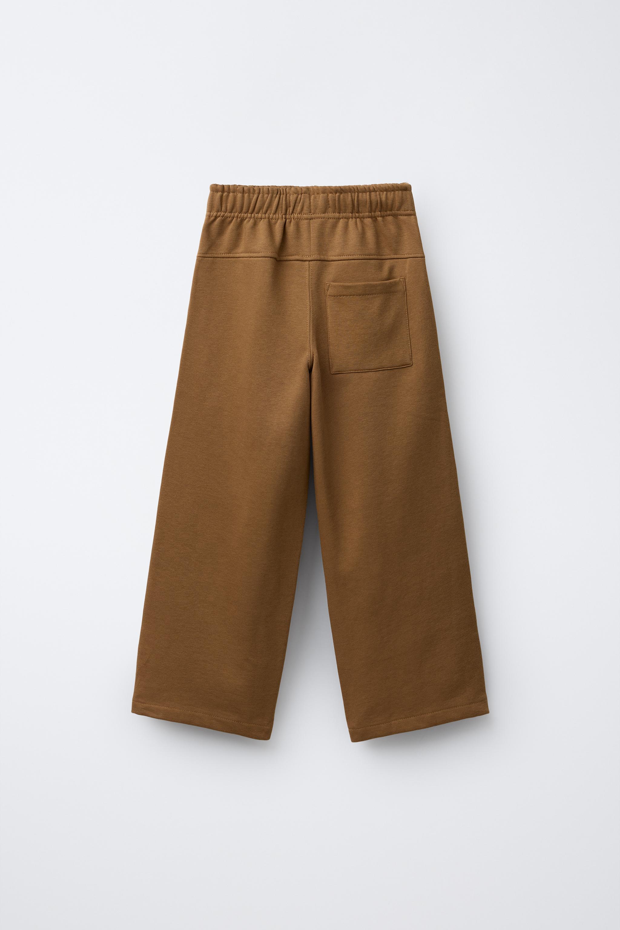 STRAIGHT PLUSH PANTS WITH LABEL
