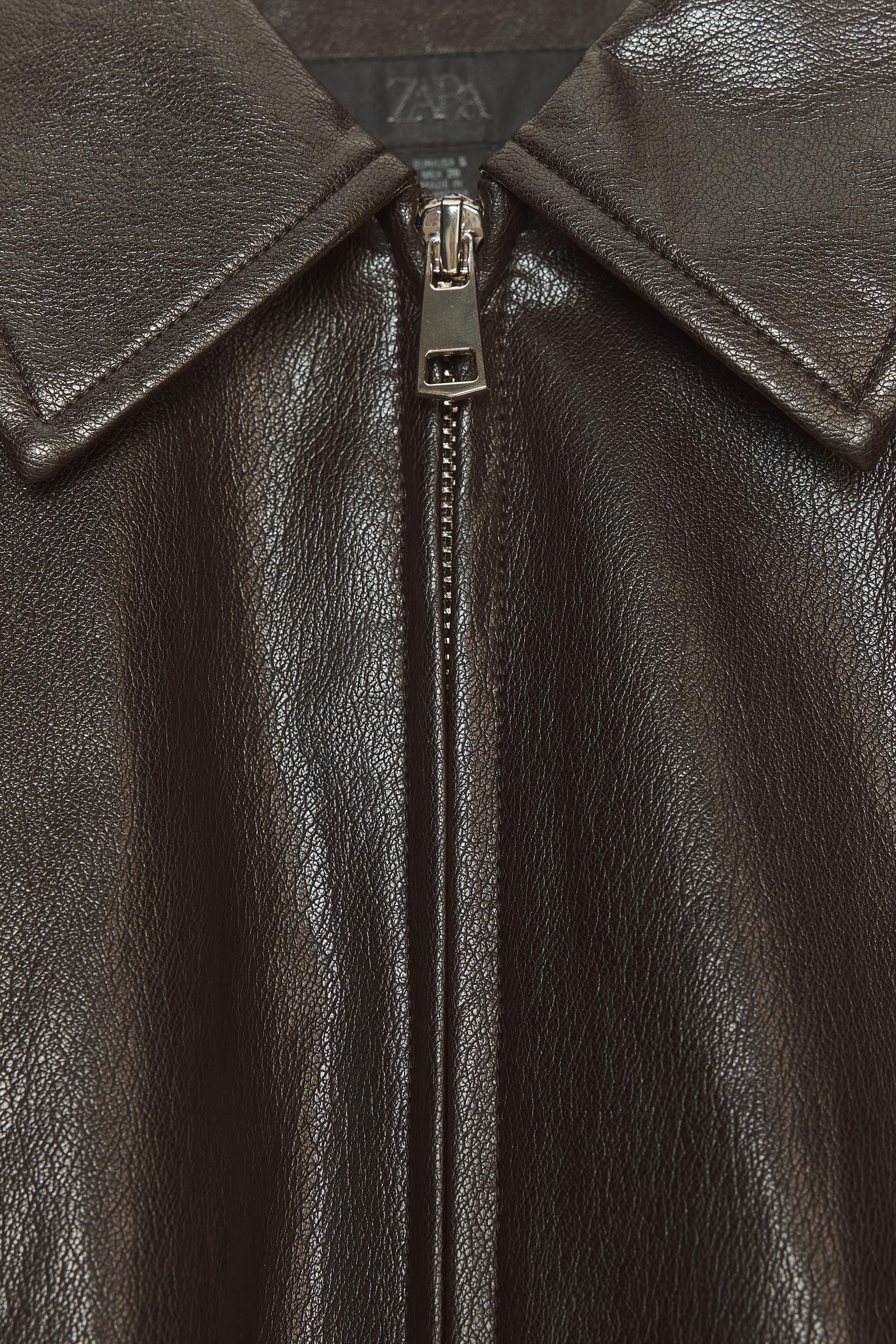 FAUX LEATHER BOMBER JACKET