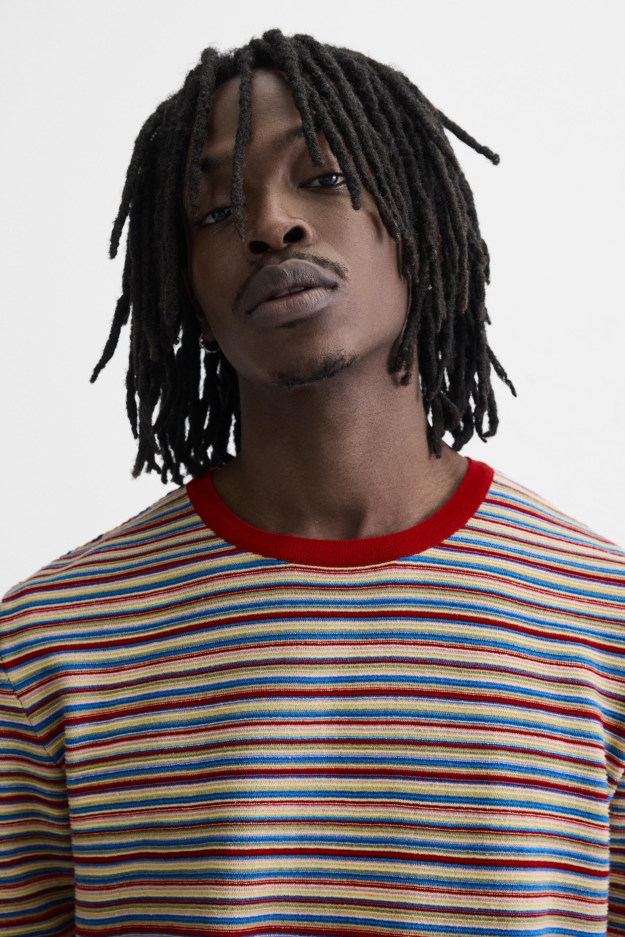 STRIPED KNIT T-SHIRT