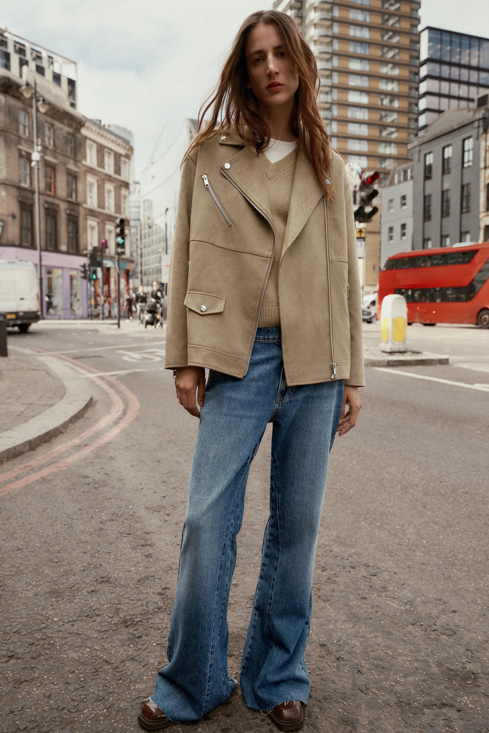 FAUX SUEDE BIKER JACKET