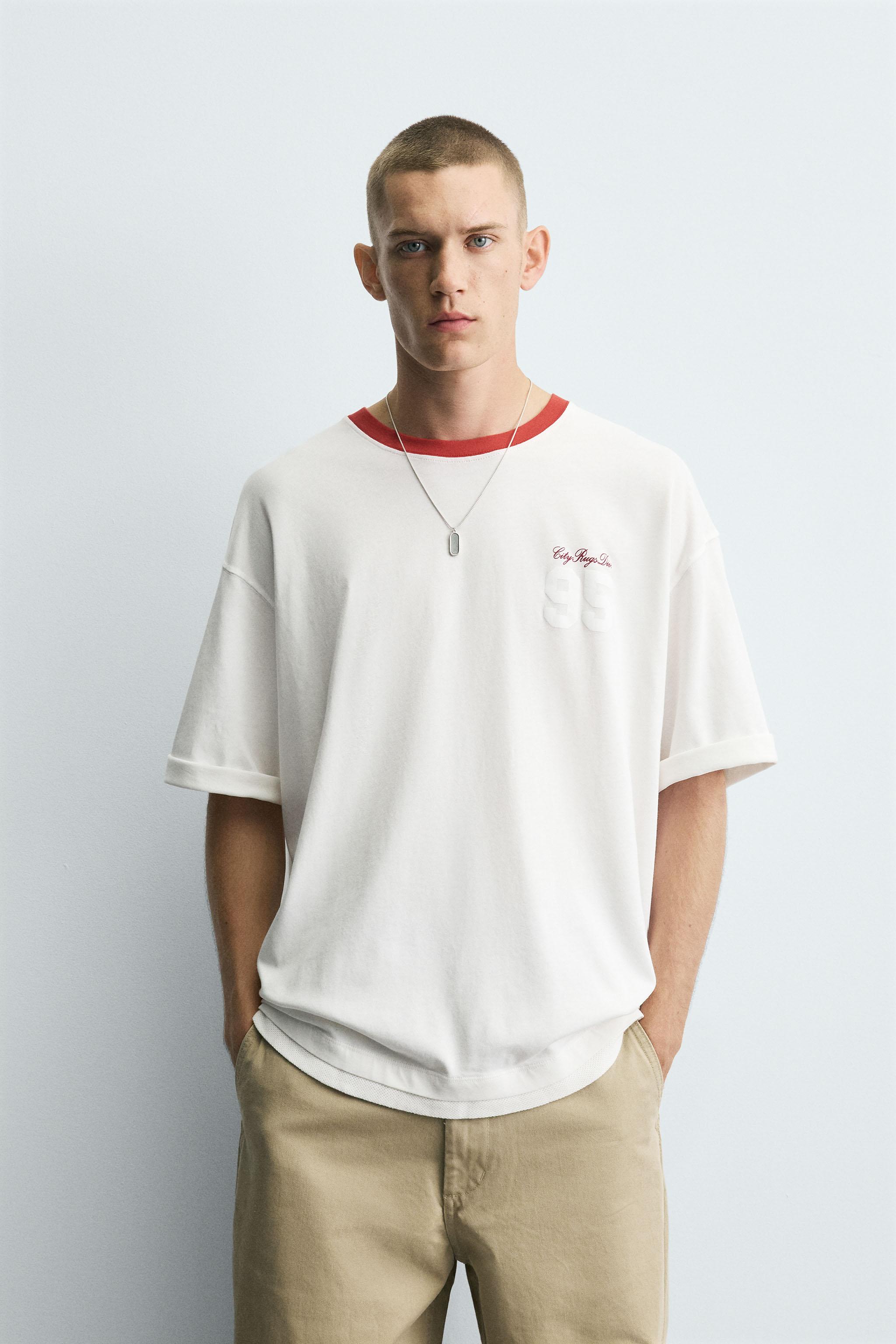 CONTRAST COLLAR T-SHIRT