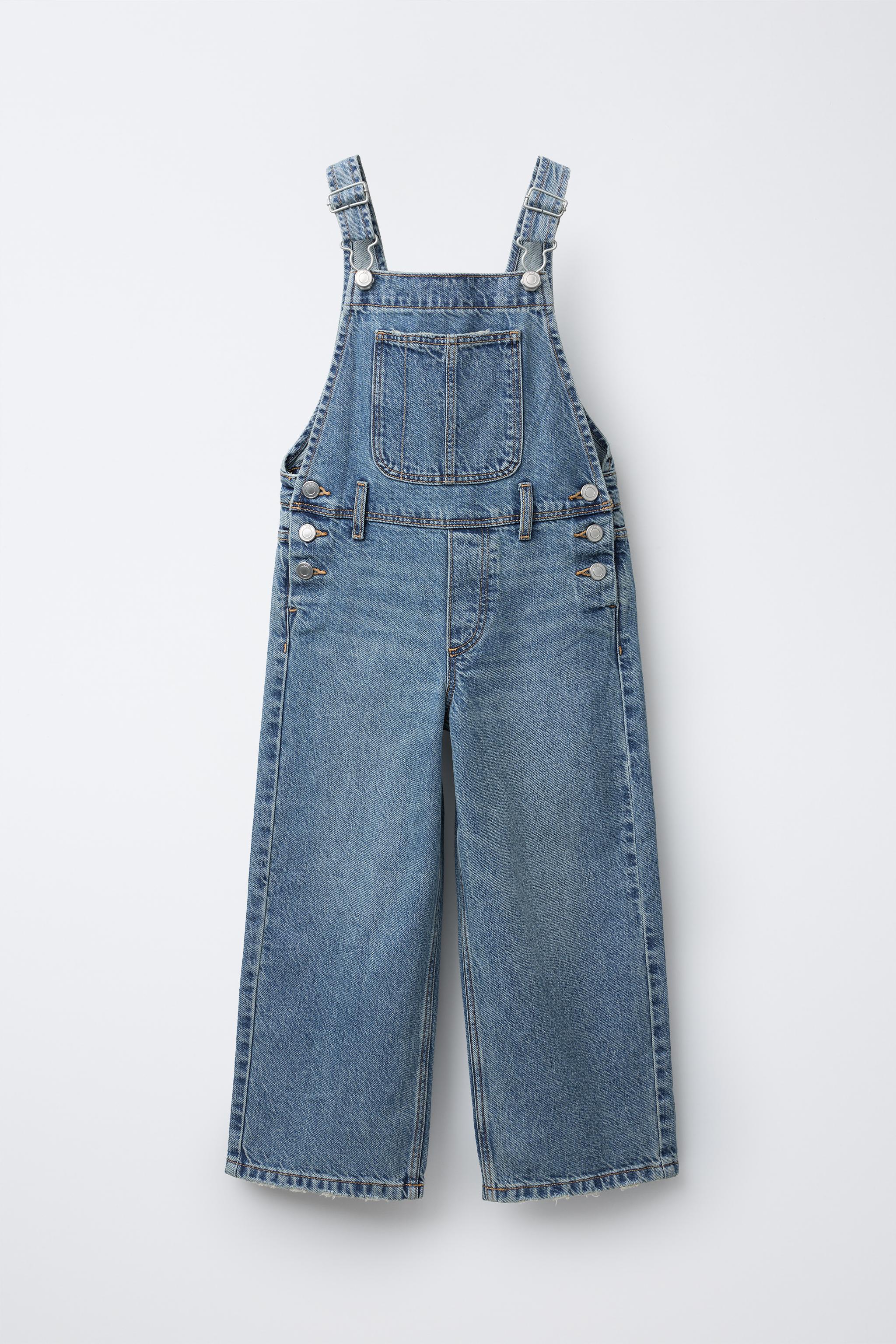 WIDE LEG DENIM OVERALLS