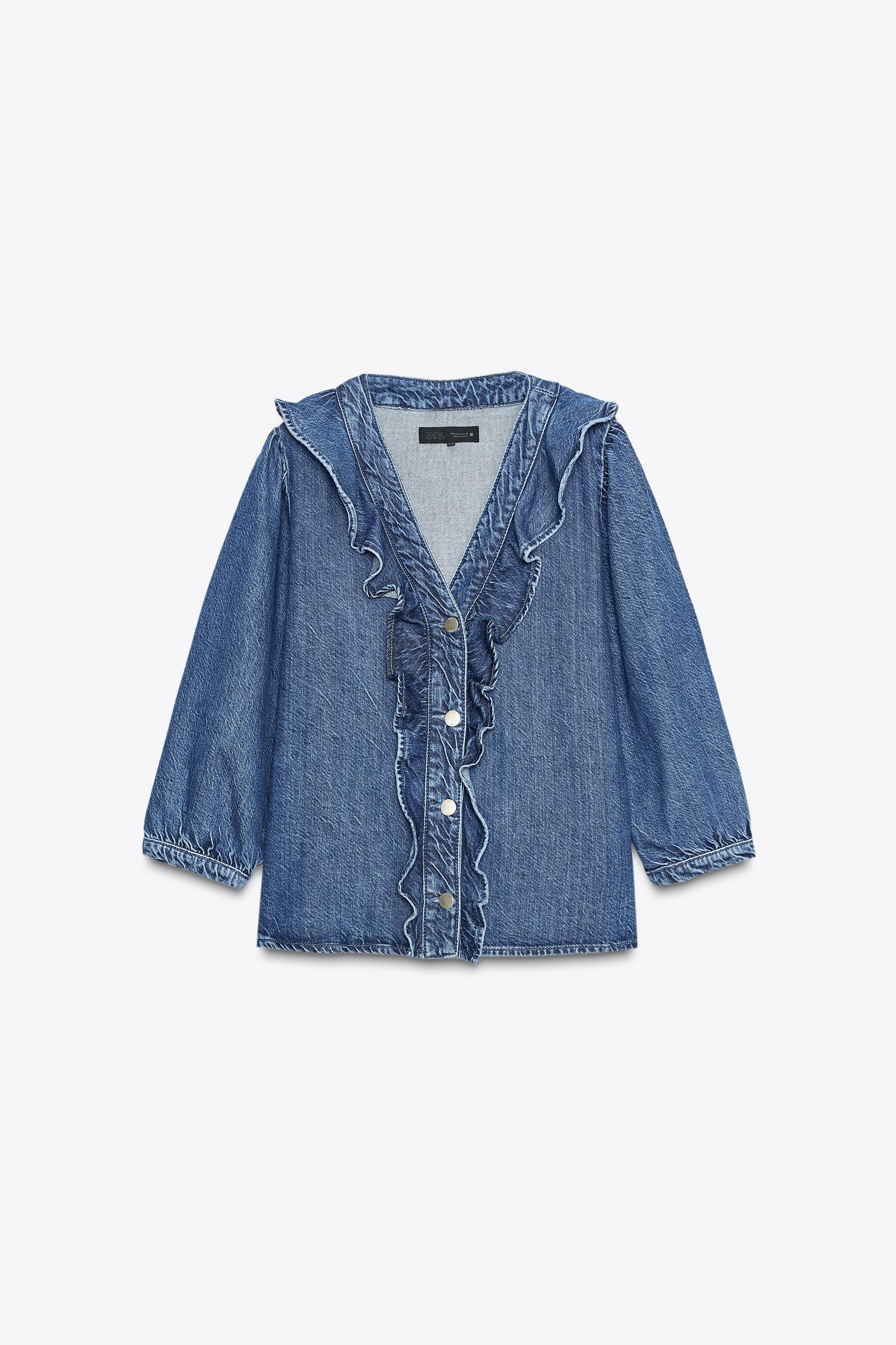 Z1975 DENIM RUFFLE SHIRT