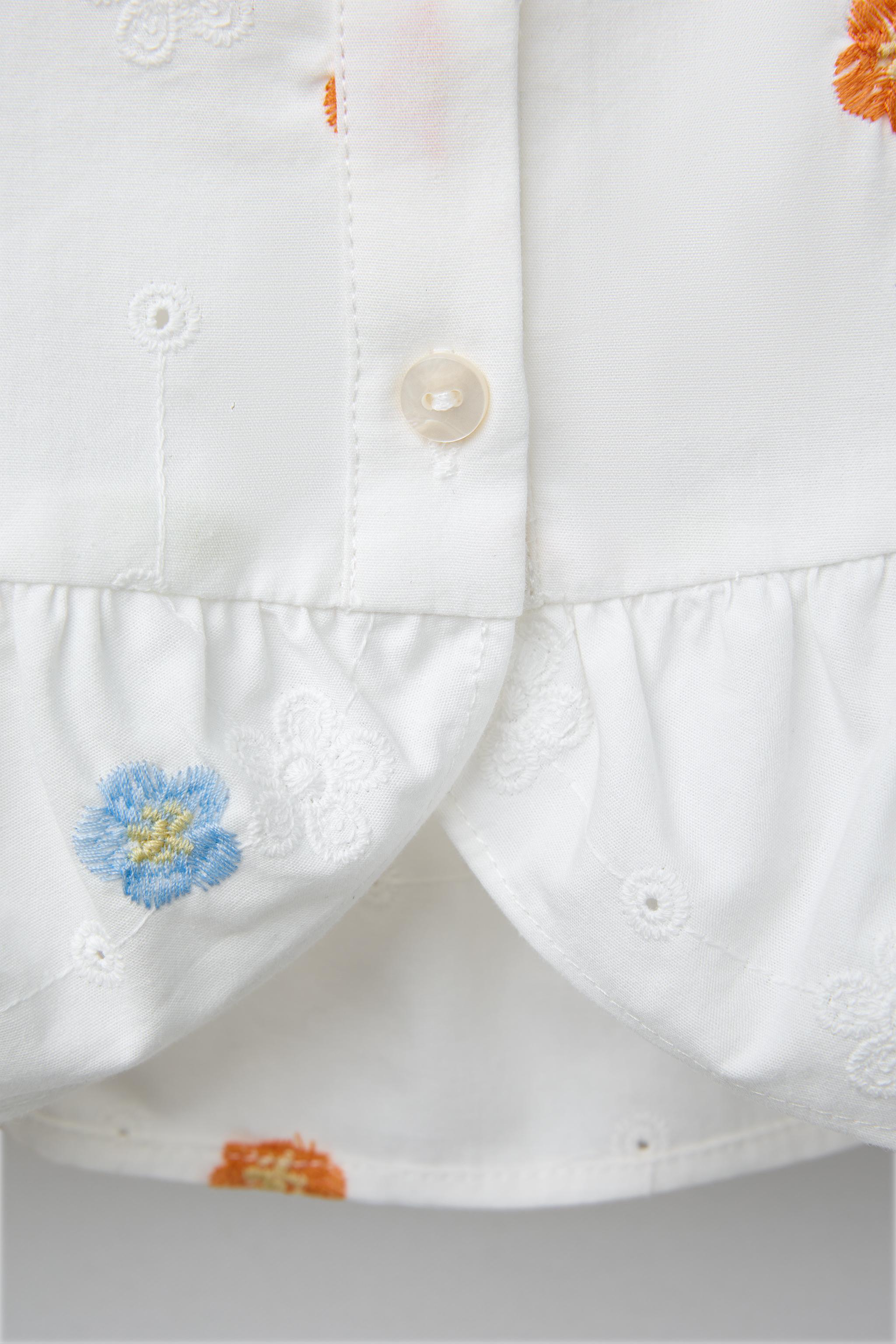 EMBROIDERED FLORAL POPLIN SHIRT