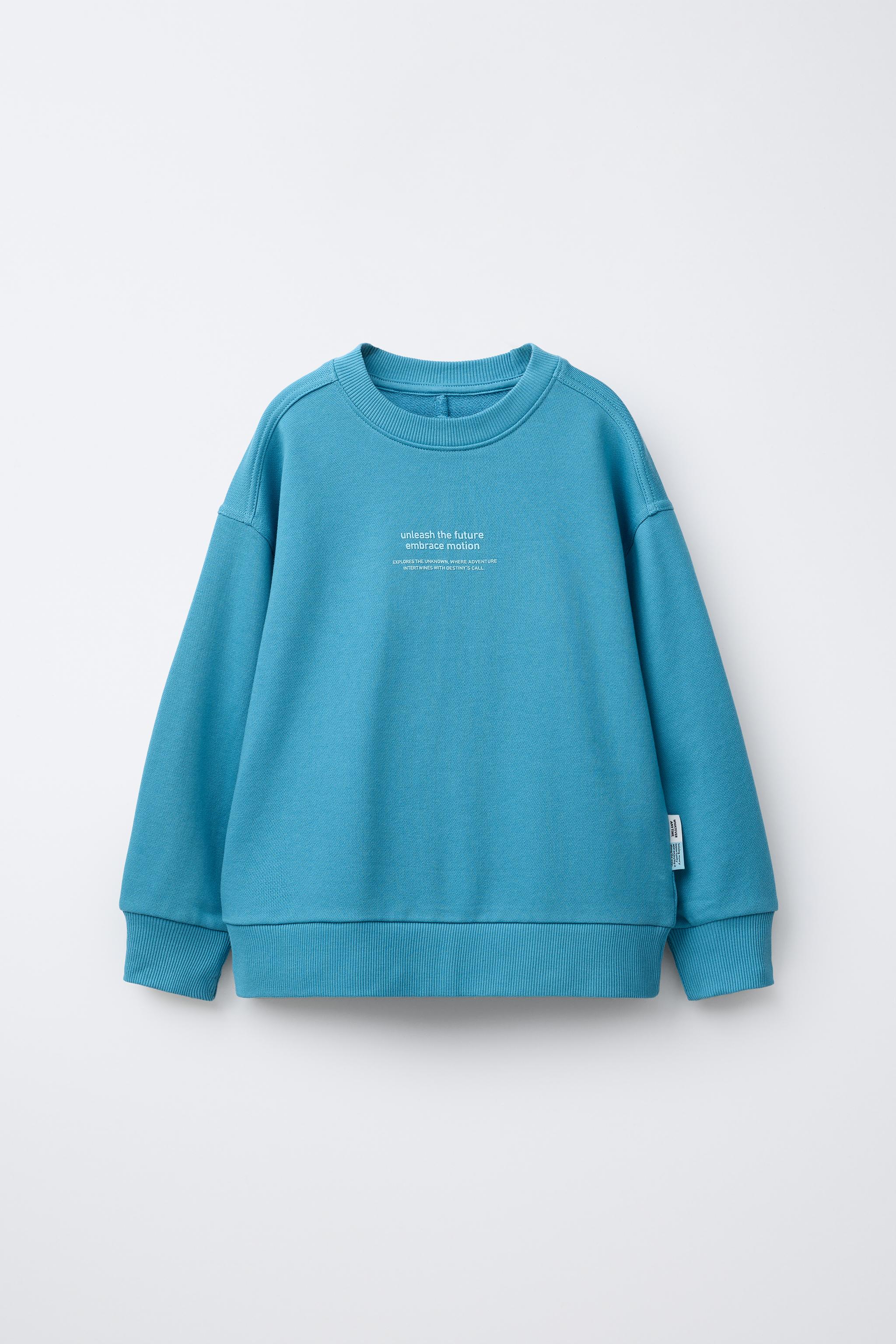 PLAIN SWEATSHIRT WITH RAISED TEXT