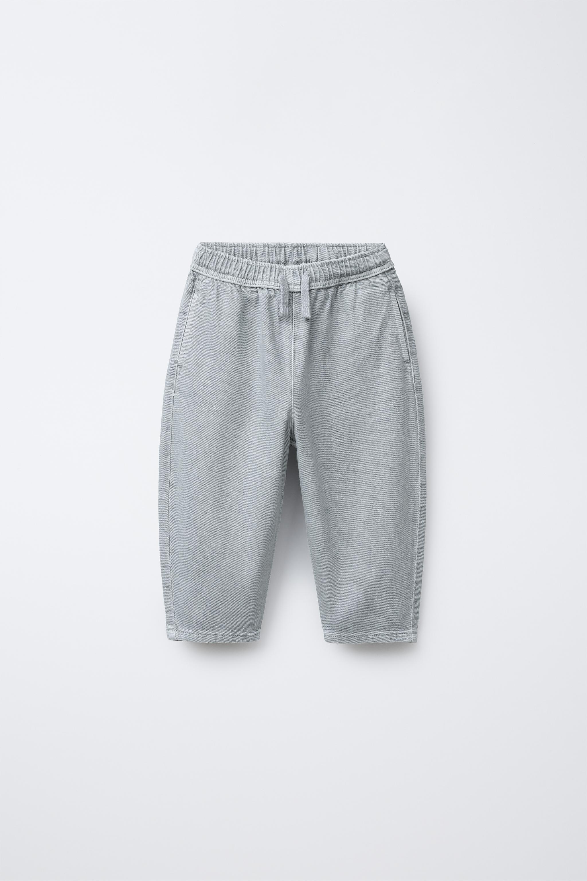 WASHED EFFECT TWILL BALLOON PANTS