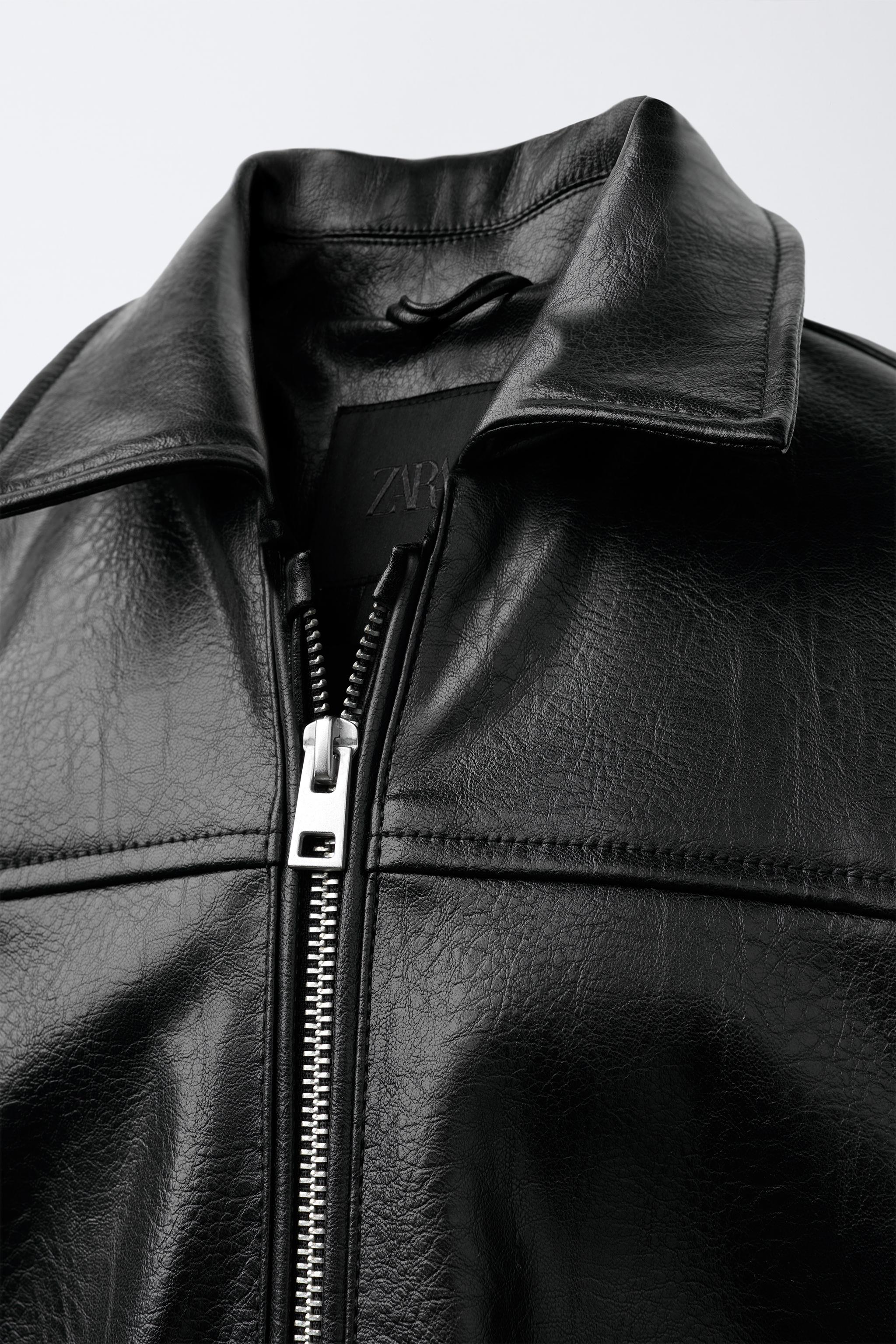 FAUX LEATHER BOMBER JACKET