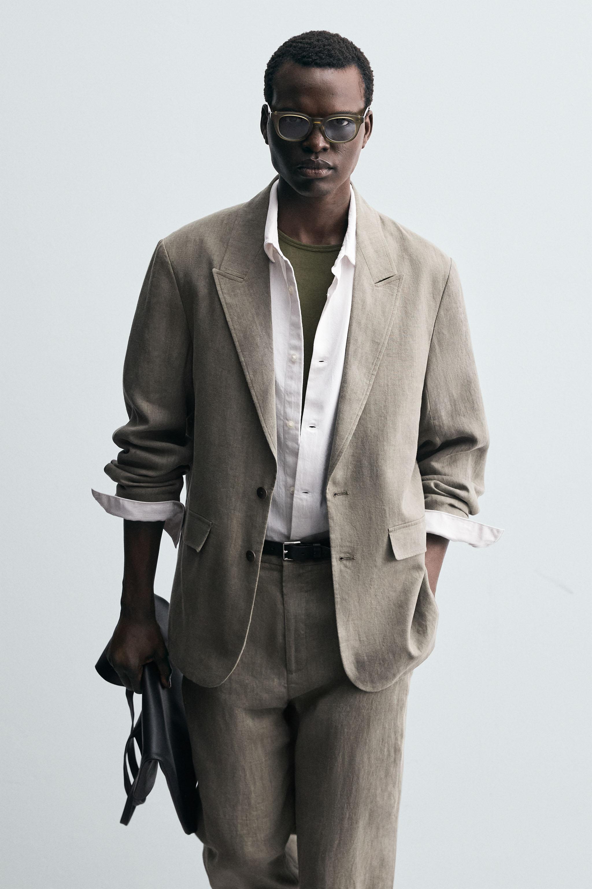 WASHED 100% LINEN SUIT BLAZER