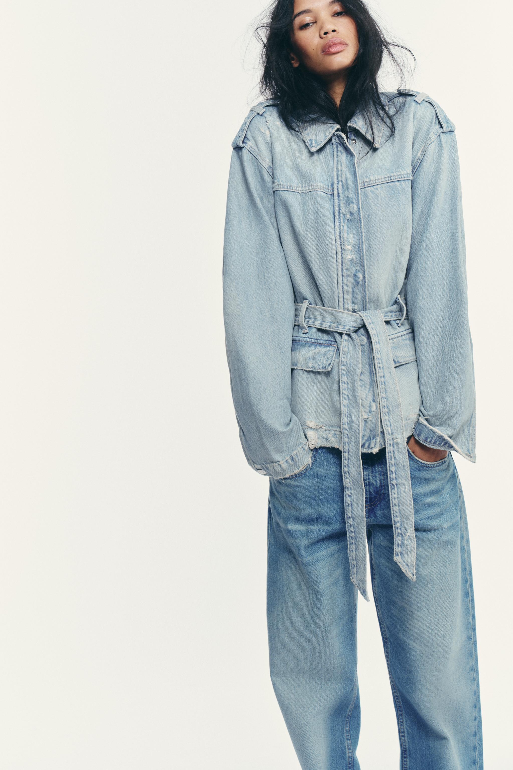 BELTED TRF DENIM JACKET