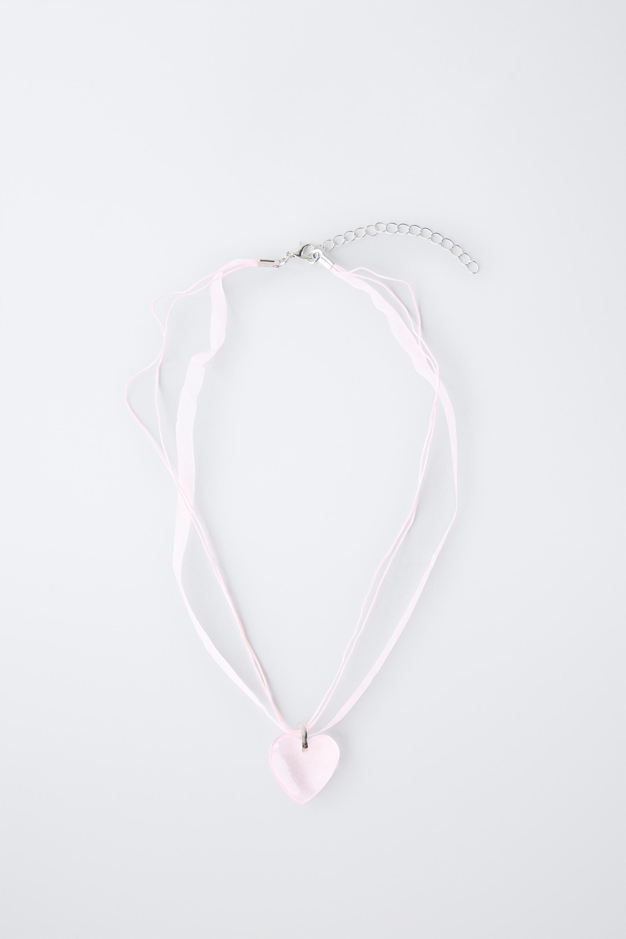 HEART ORGANZA CORD NECKLACE