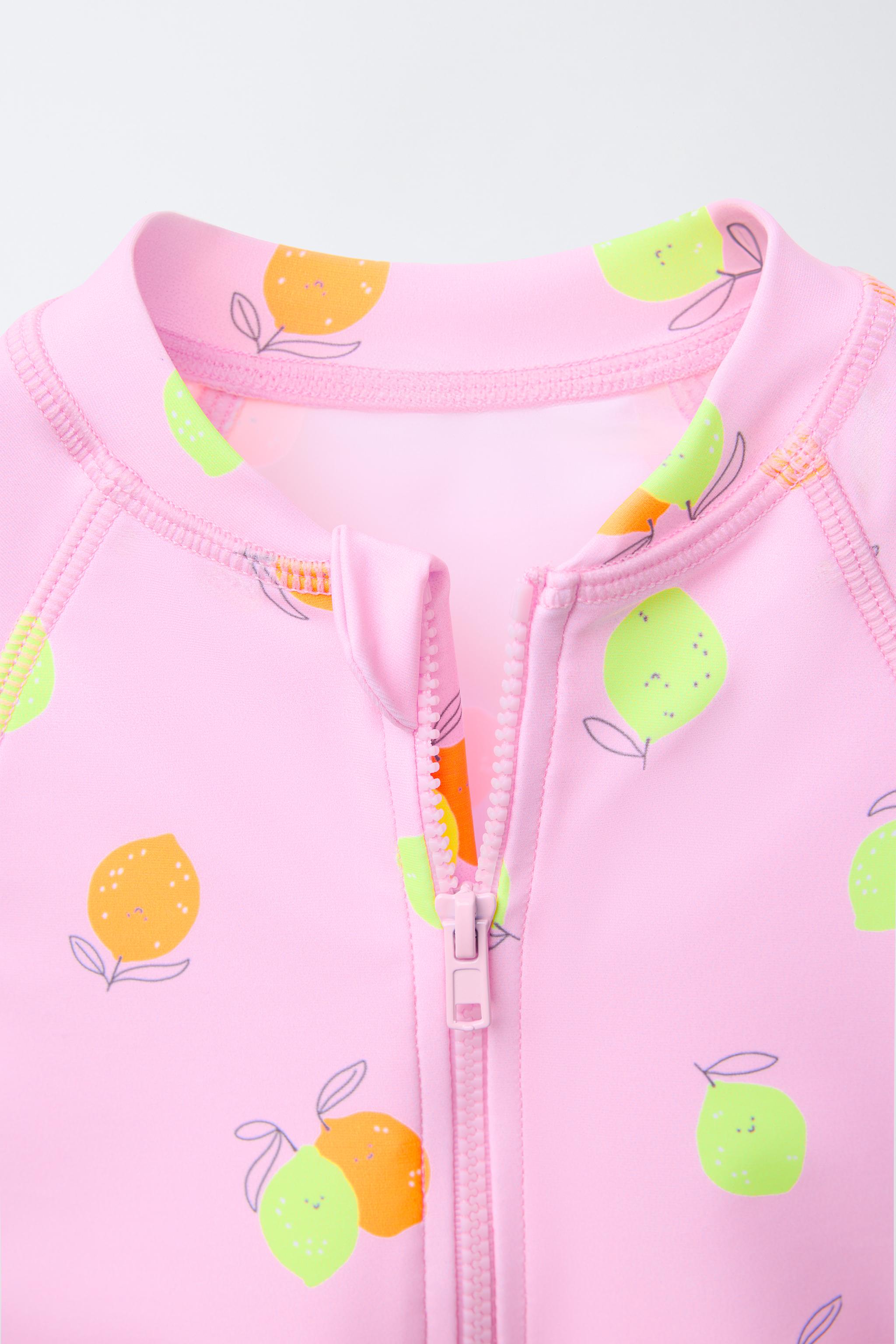 2-6 YEARS/ LEMON PRINT LEOTARD SWIMSUIT