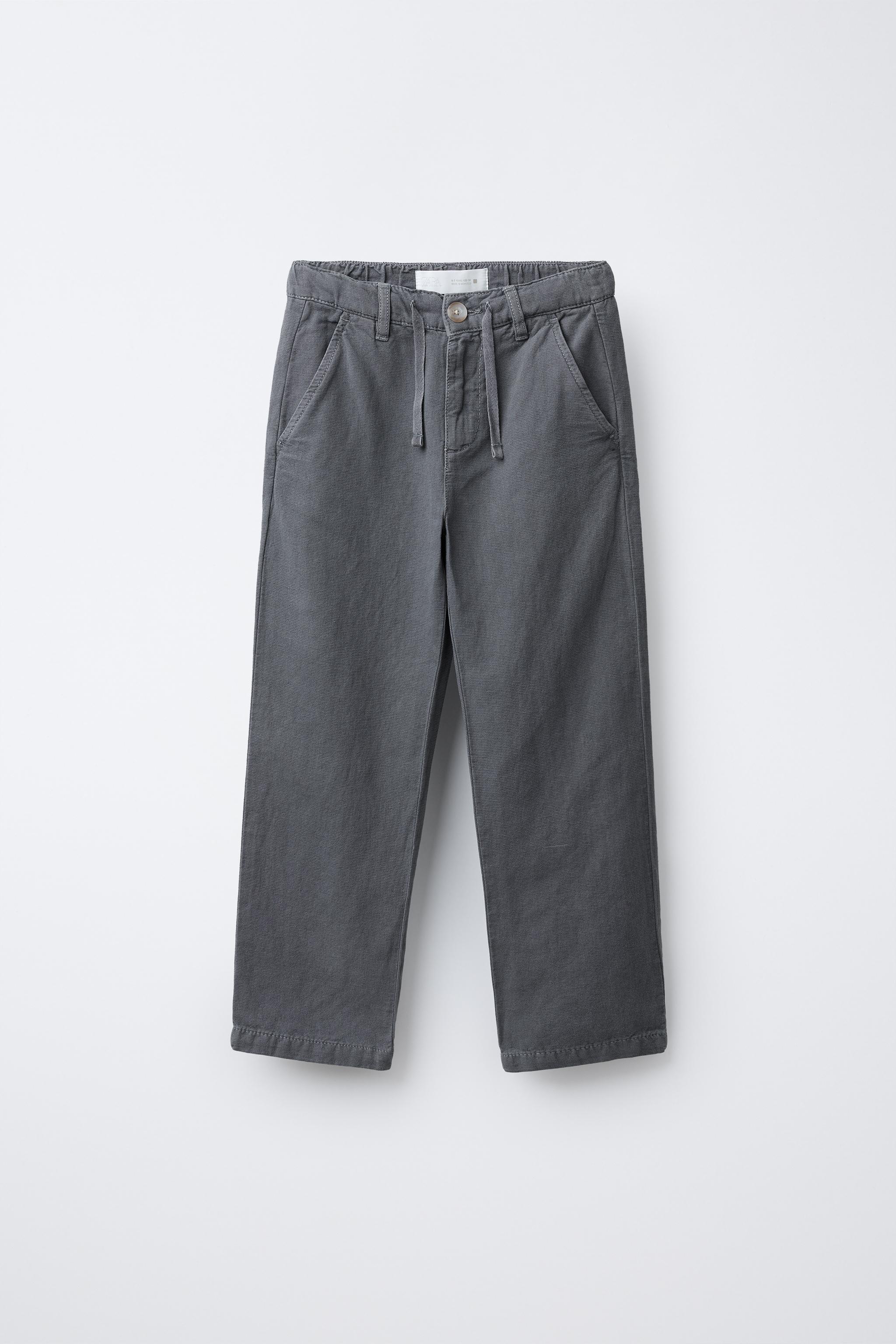 STRAIGHT-LEG COTTON-LINEN PANTS