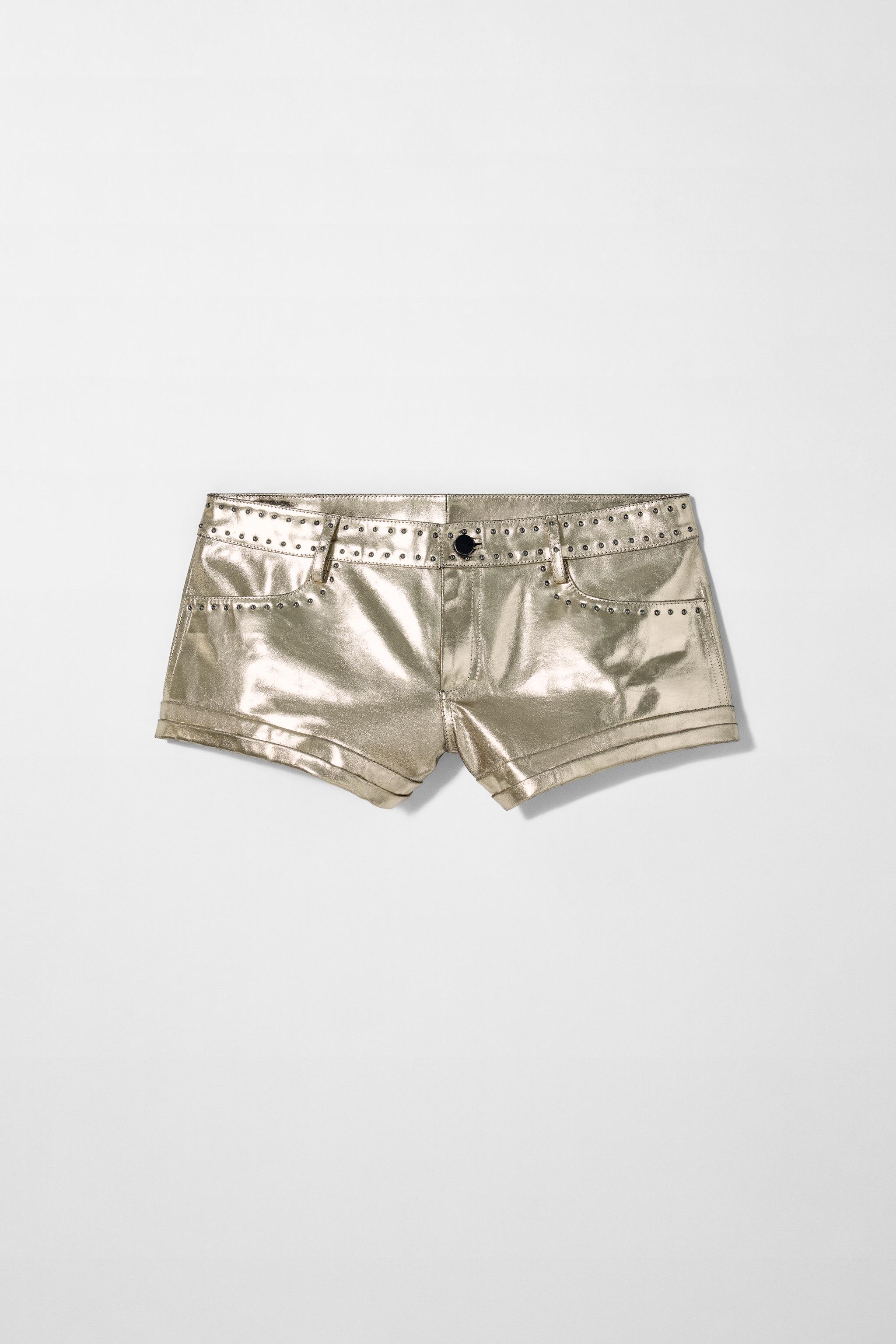 METALLIC LEATHER SHORTS KATE MOSS X ZARA