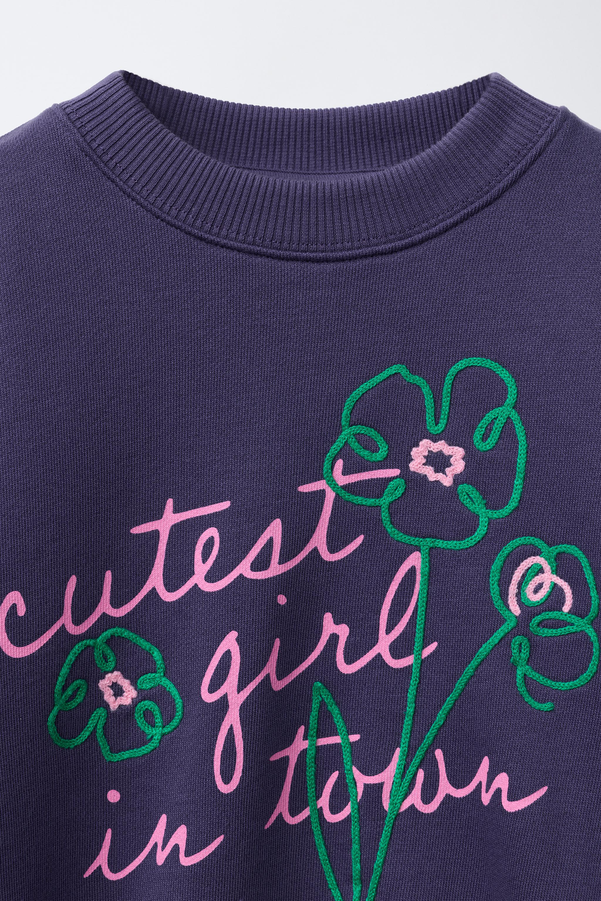 TEXT EMBROIDERY SWEATSHIRT