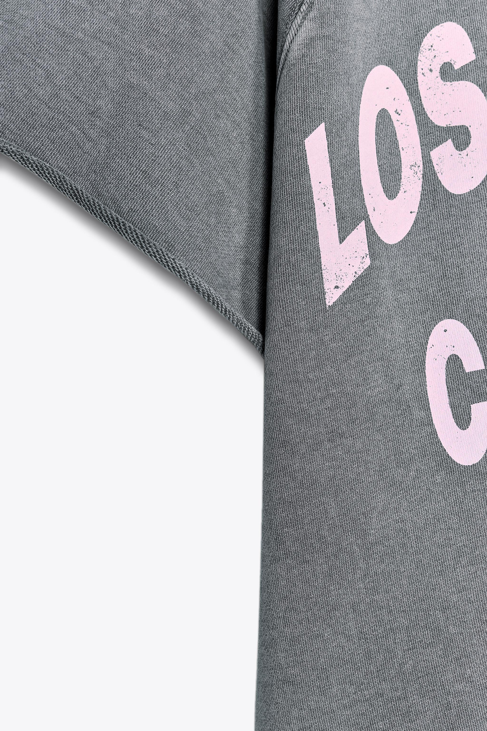 WASHED EFFECT TEXT PLUSH SWEATSHIRT