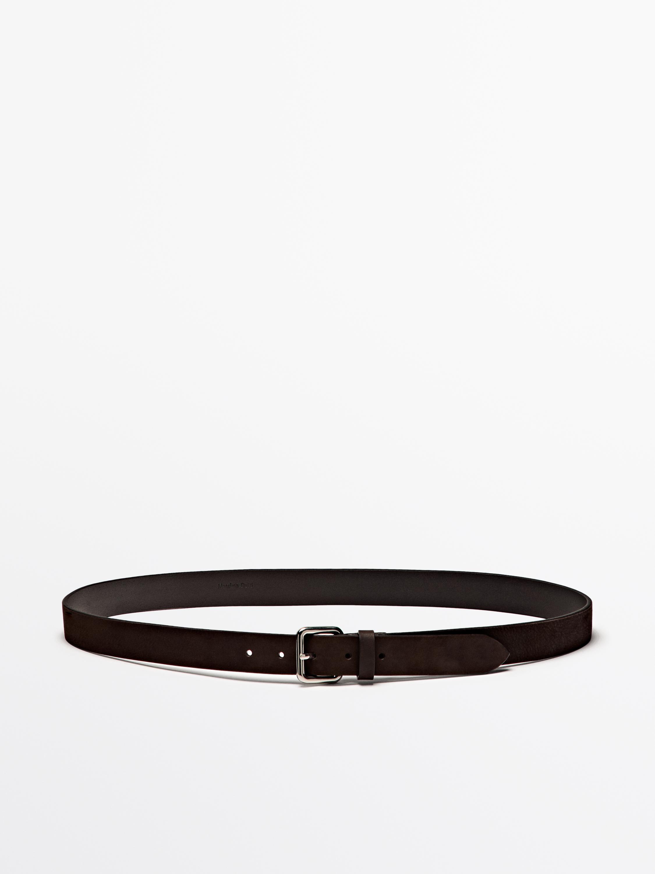 Nubuck leather belt