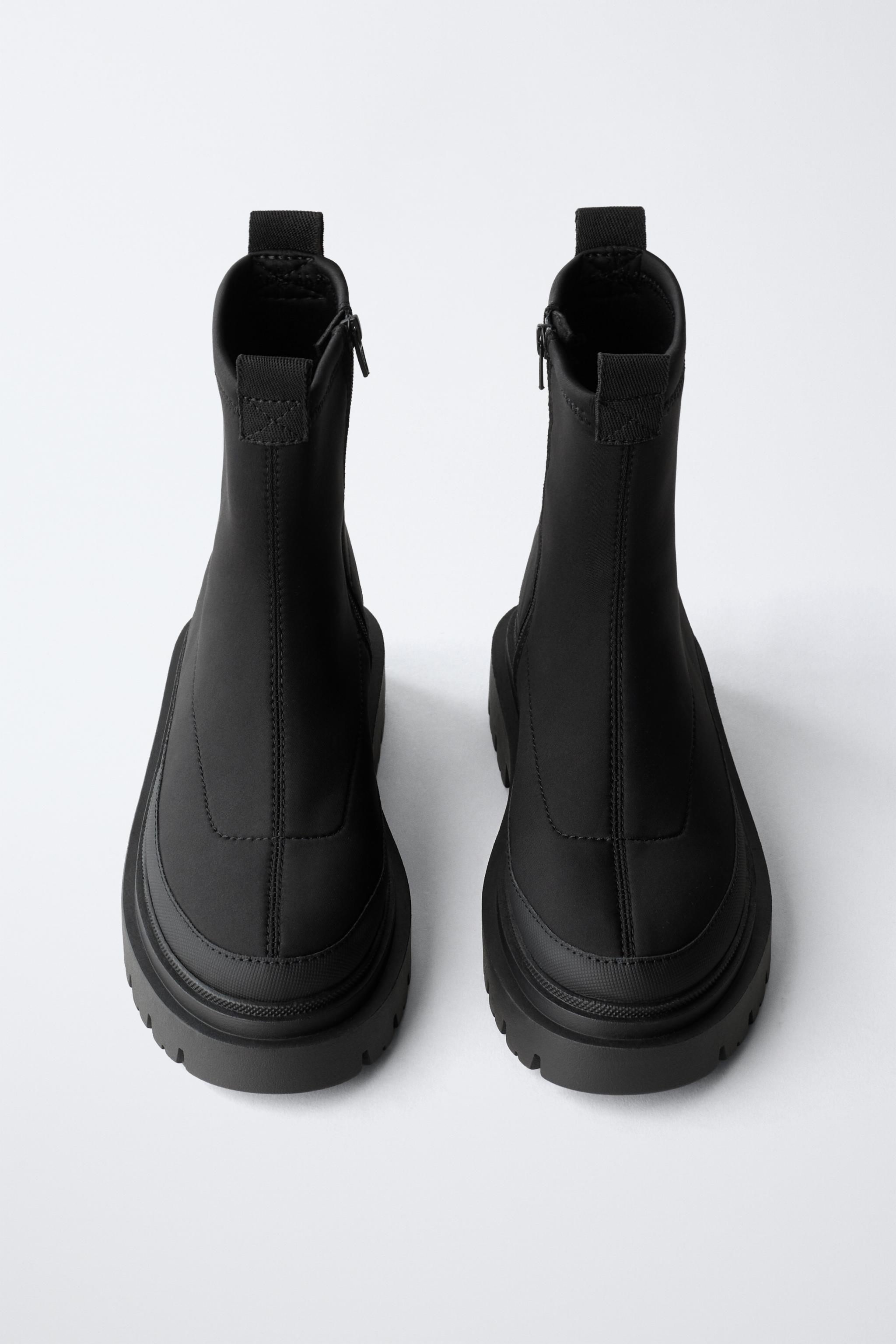 WATER REPELLENT SOCK-STYLE ANKLE BOOTS