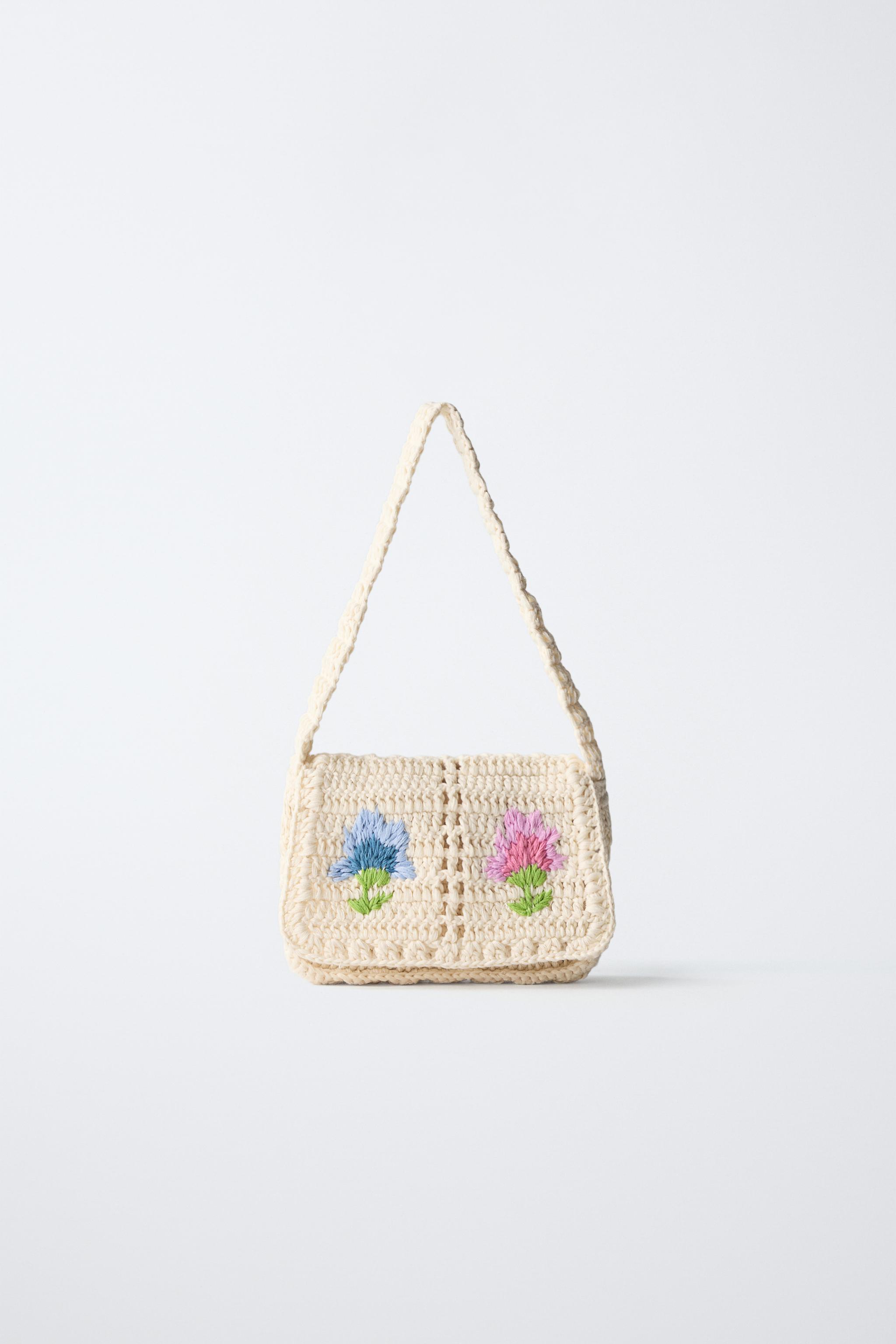 FLORAL CROCHET CROSSBODY BAG