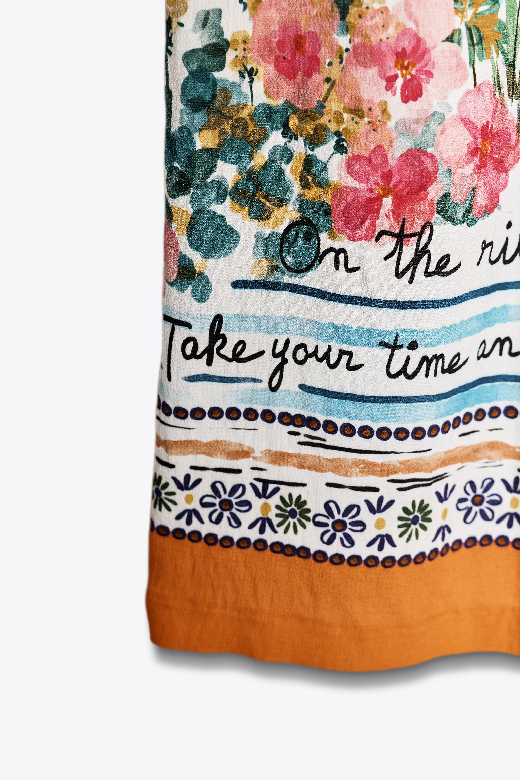 PRINTED MIDI CAPE SKIRT