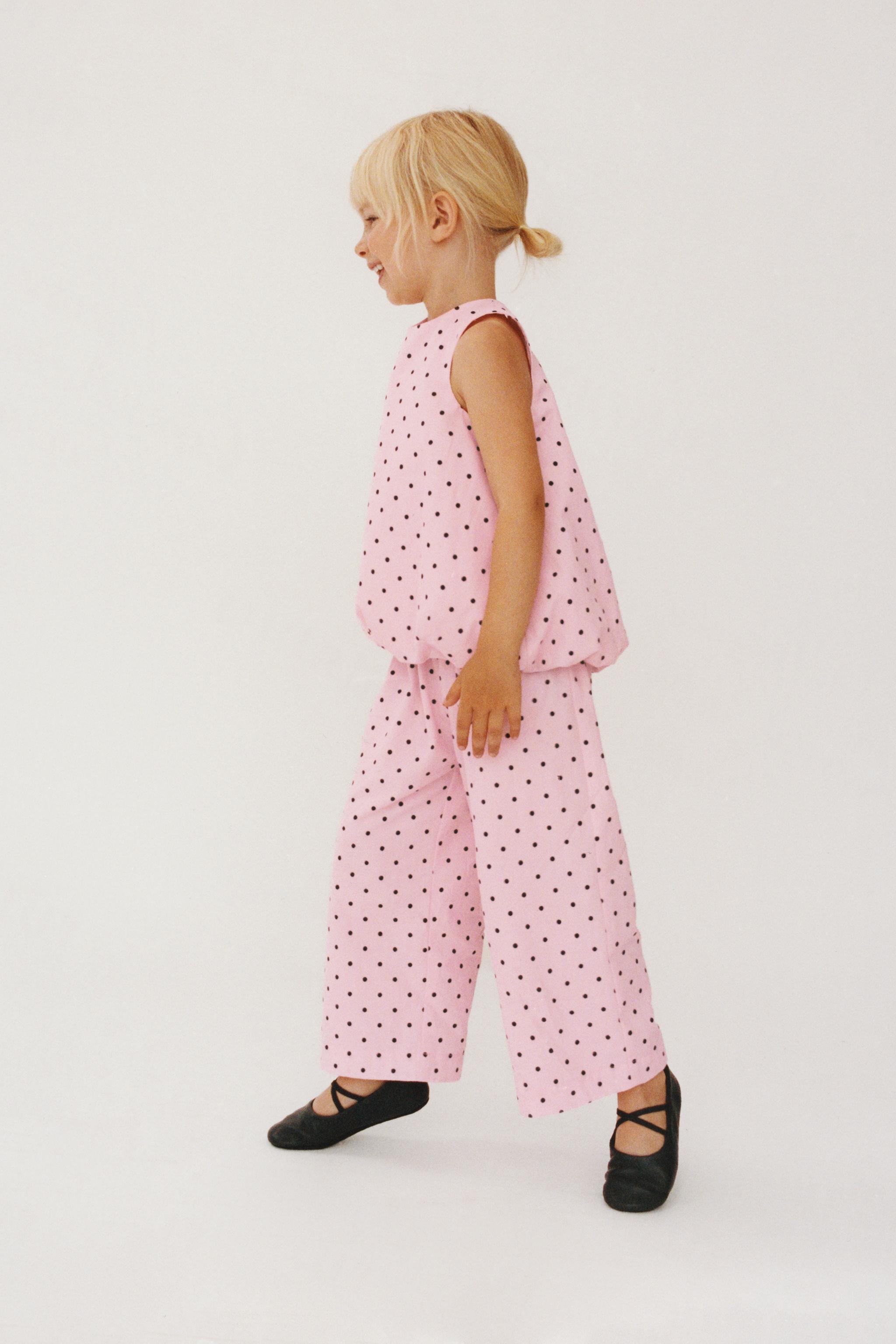 POLKA DOT PRINT STRAIGHT LEG PANTS