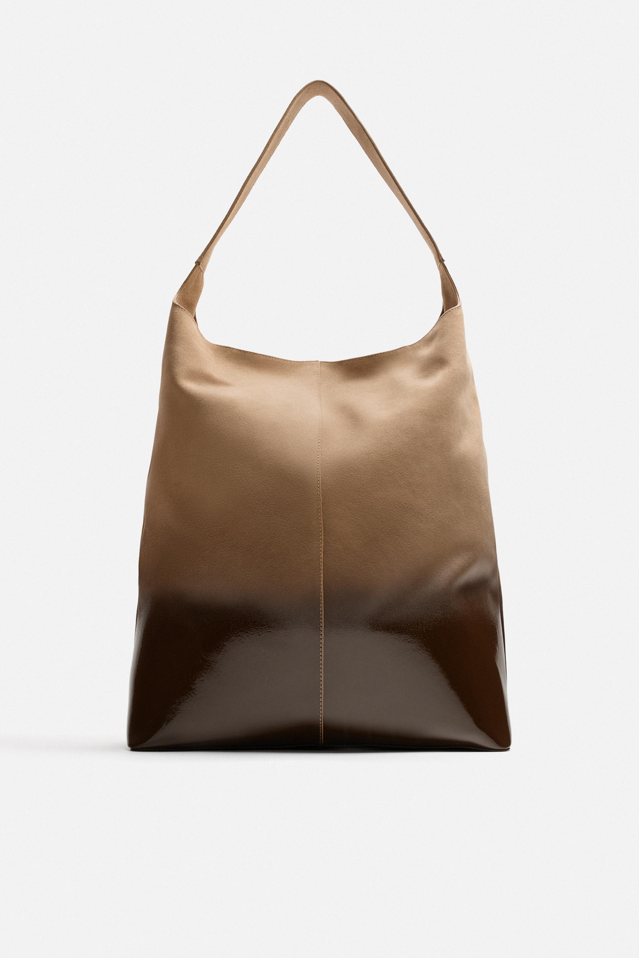 LACQUERED LEATHER SHOPPER BAG