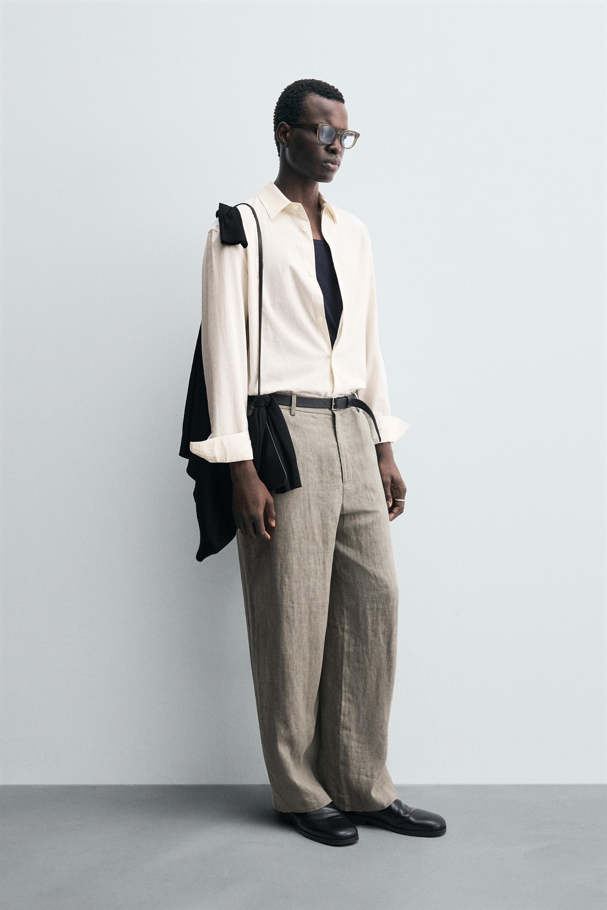 STRIPED COTTON VISCOSE SHIRT