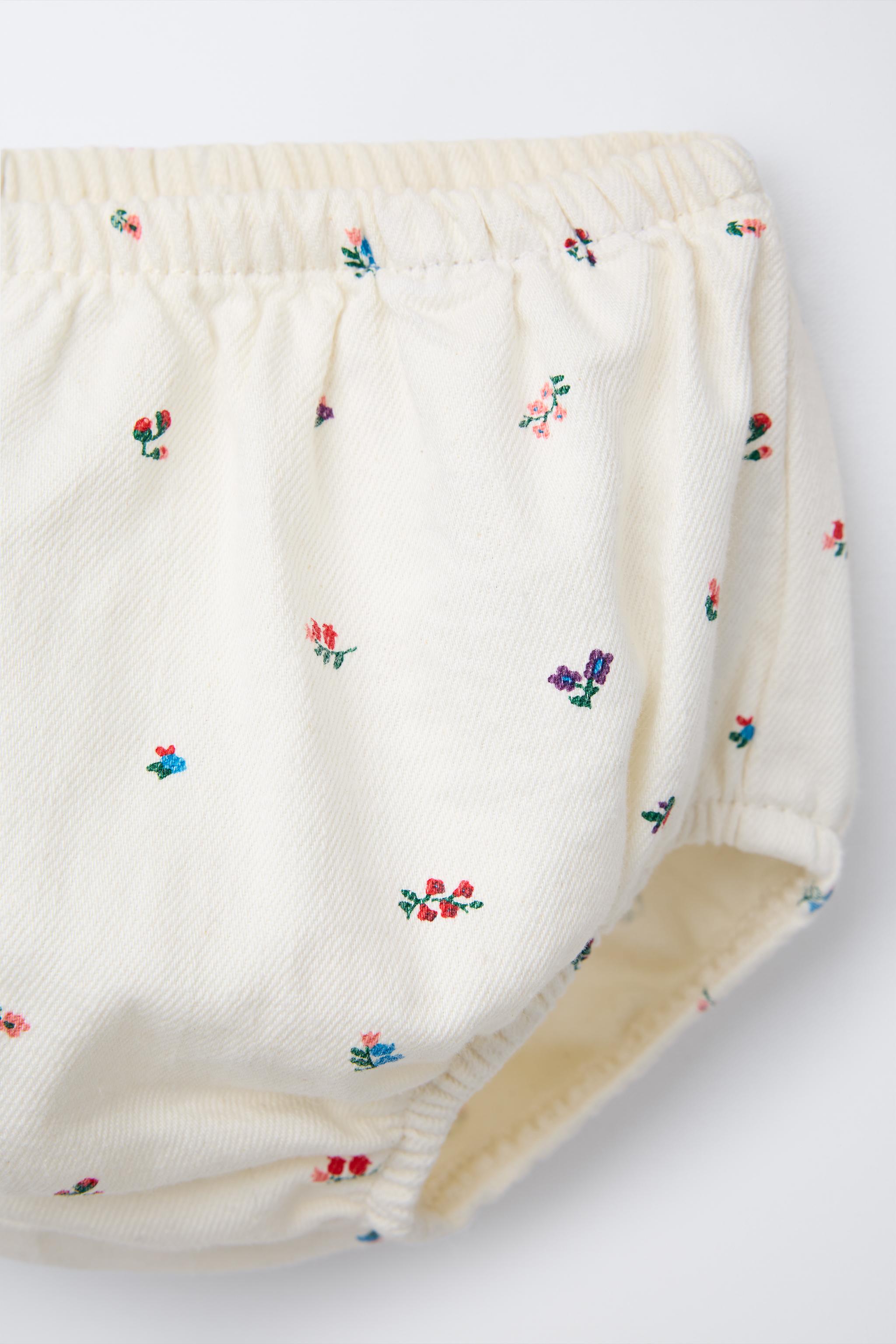 FLORAL TWILL PINAFORE DRESS AND BLOOMERS