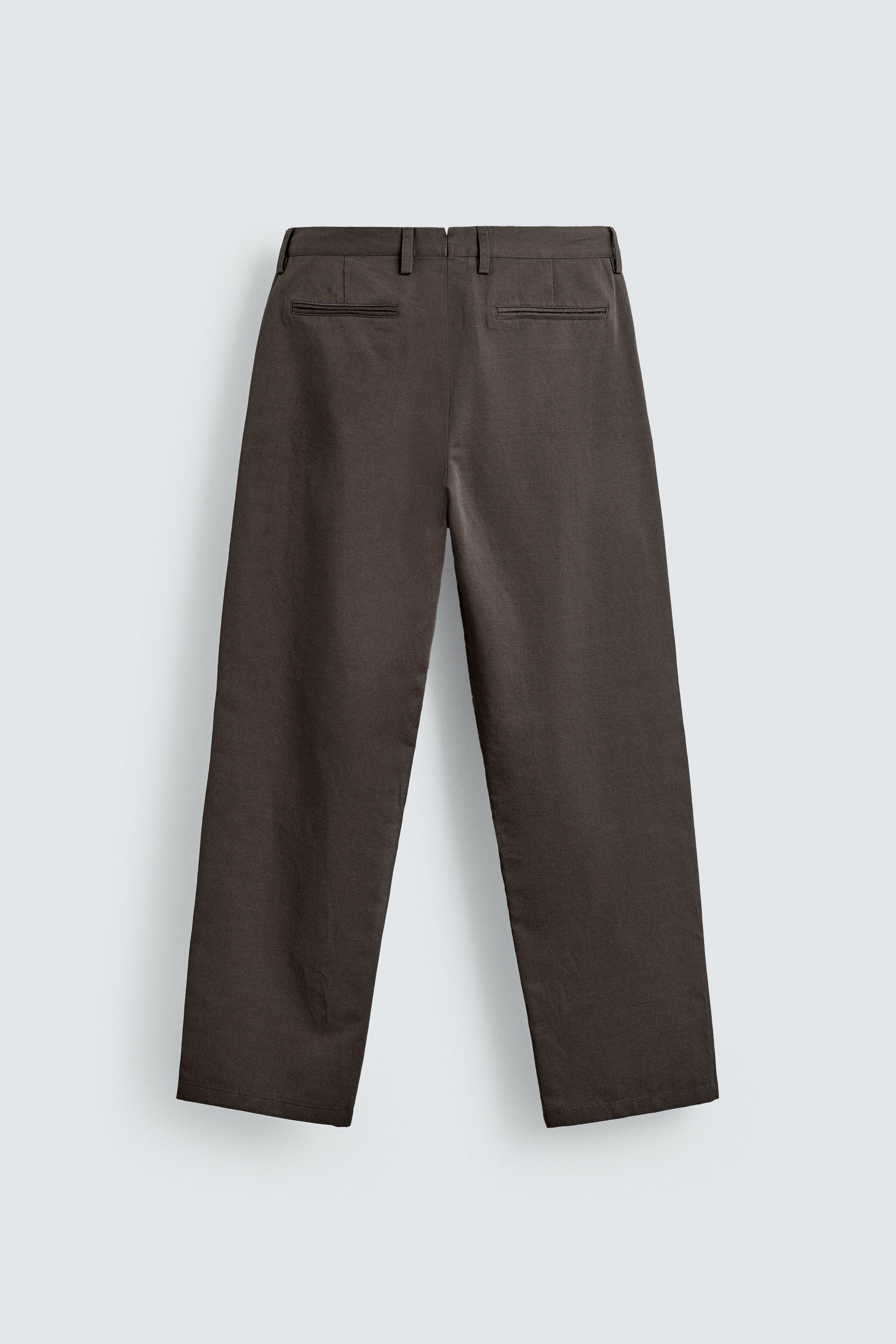 COTTON - LINEN PLEATED PANTS
