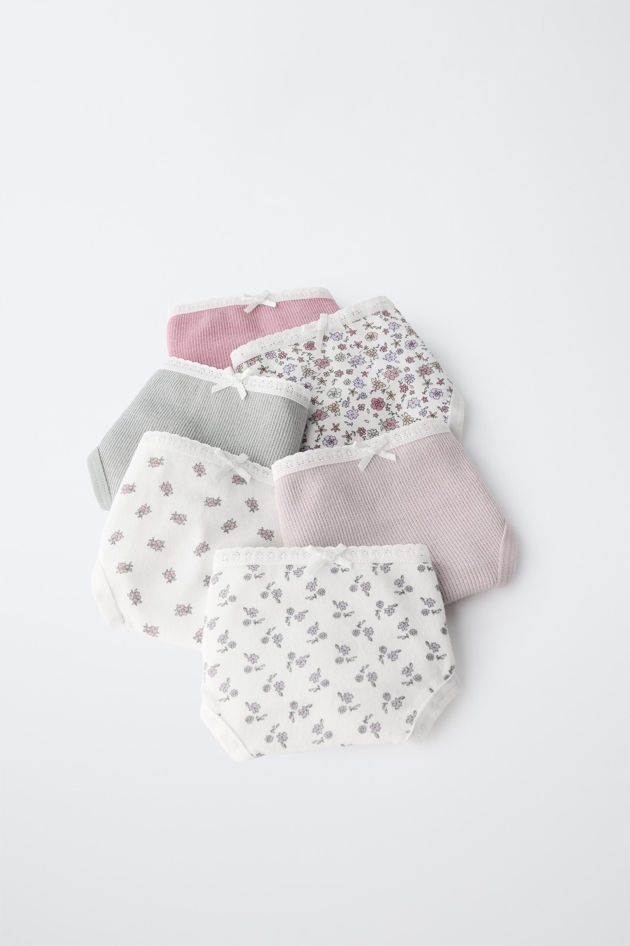 2-6 YEARS/ SIX-PACK OF FLORAL UNDERWEAR
