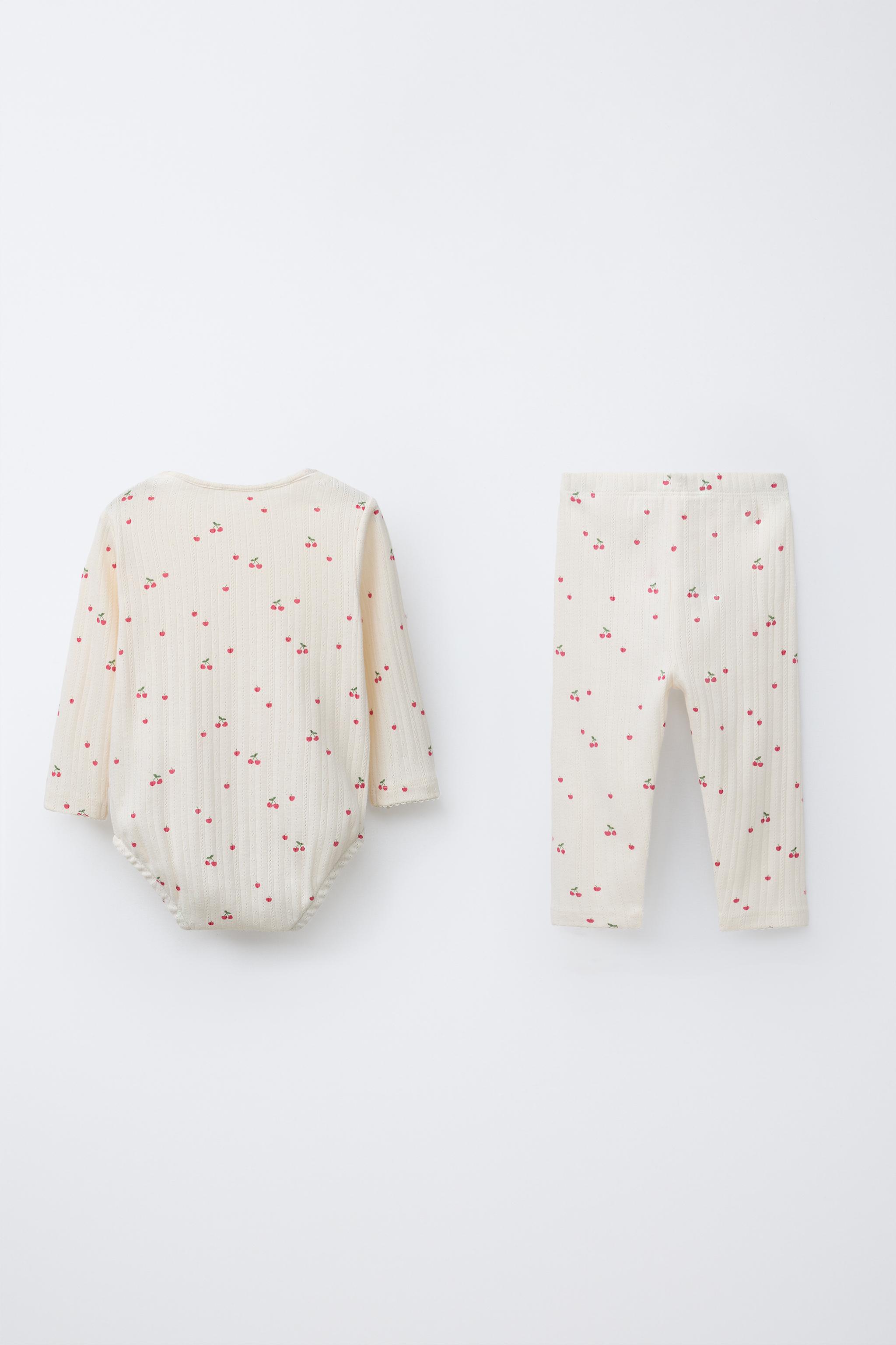 CHERRY PRINT BODYSUIT AND LEGGINGS SET