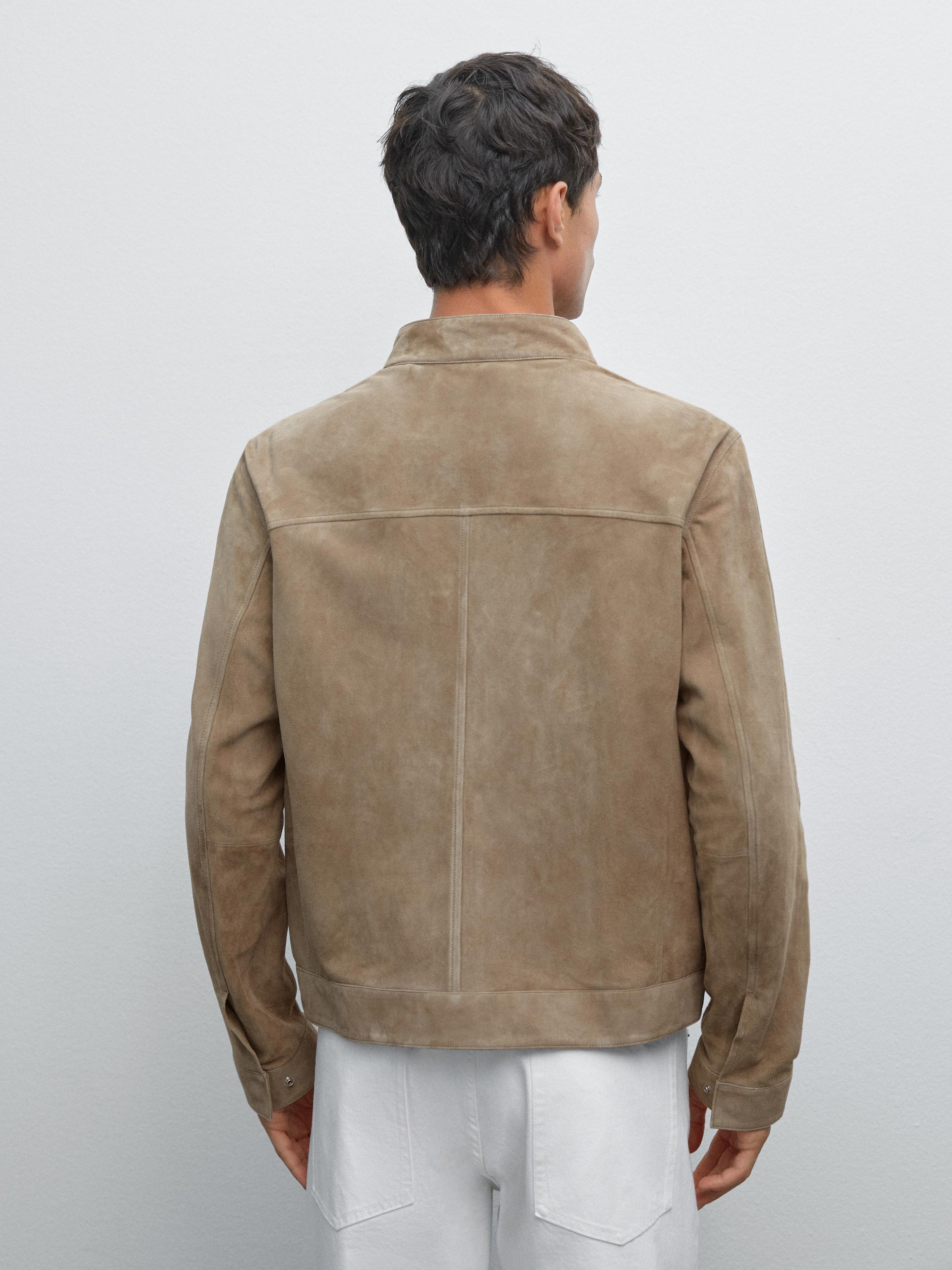 Short suede goatskin jacket