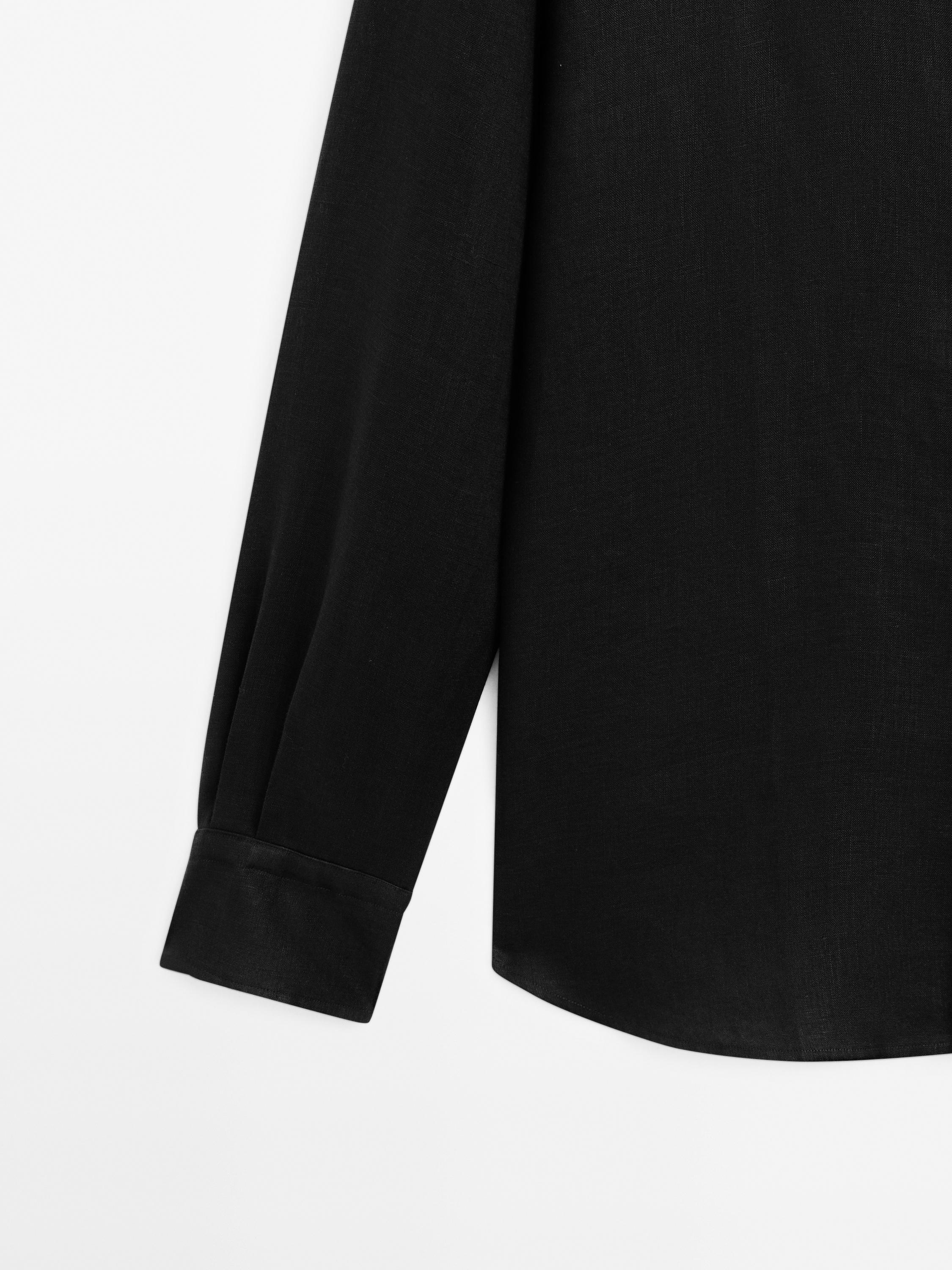 Regular-fit shirt with stand collar