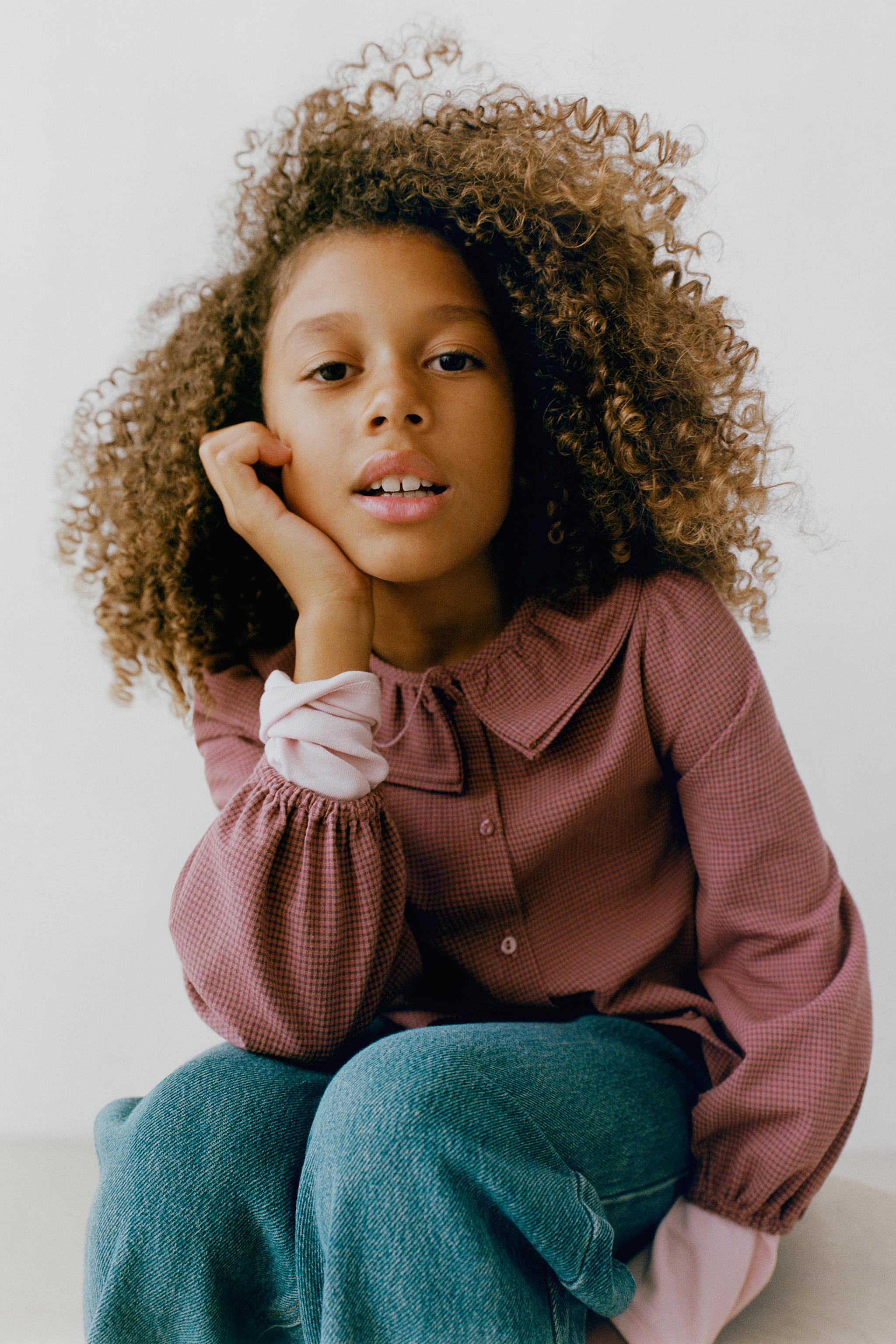 GINGHAM DOUBLE COLLAR SHIRT